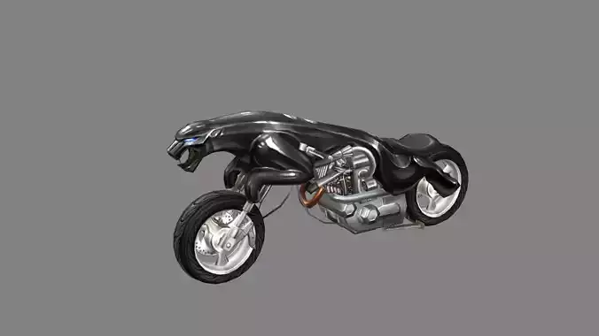 Sci-fi Panther motorcycle