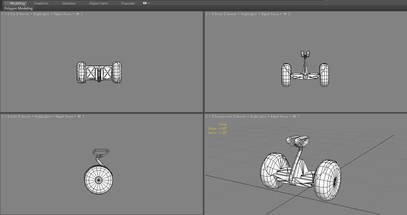 Balance bike Low-poly 3D model_6