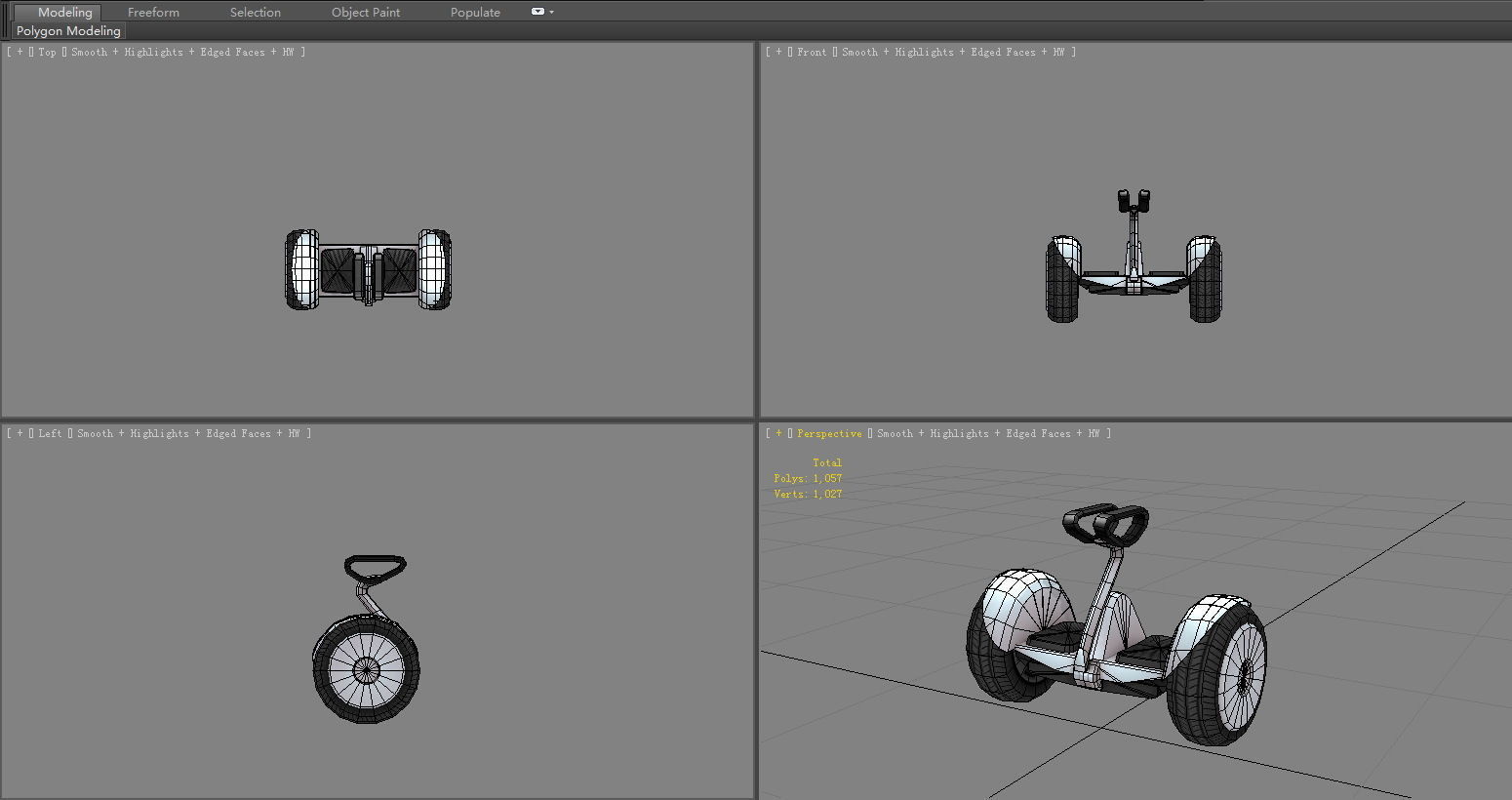Balance bike Low-poly 3D model_5