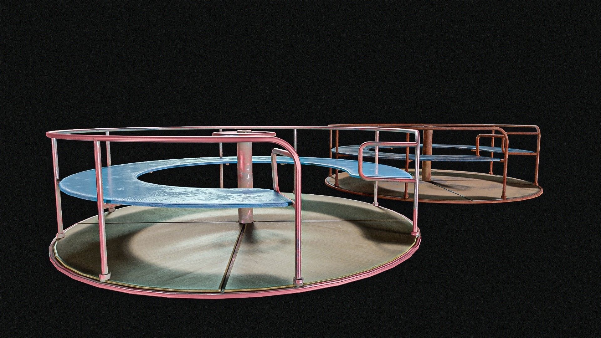  Kids Merry Go Round Low-poly 3D model_10