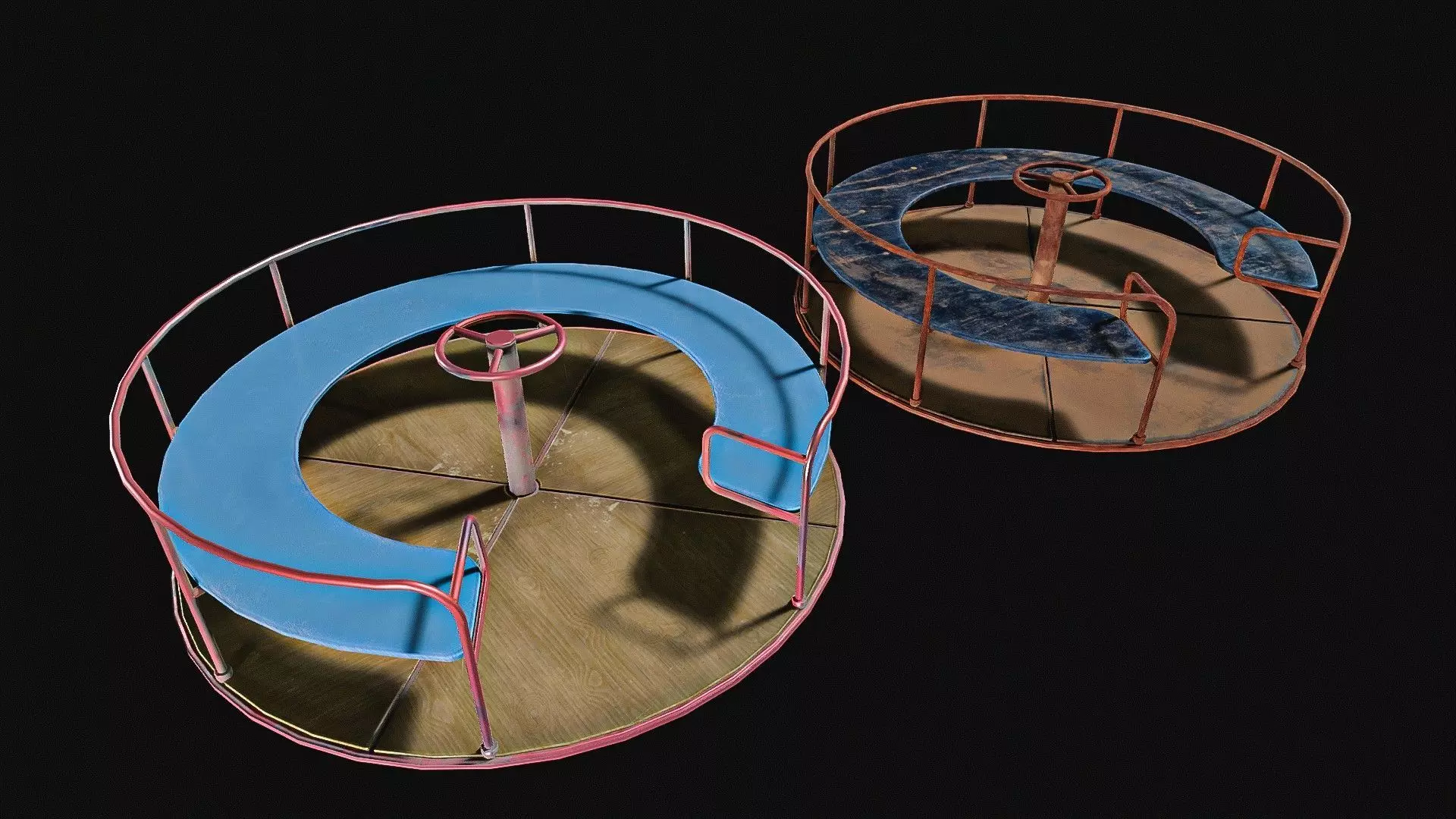  Kids Merry Go Round Low-poly 3D model_0