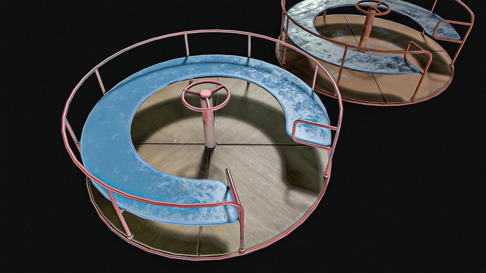  Kids Merry Go Round Low-poly 3D model_1