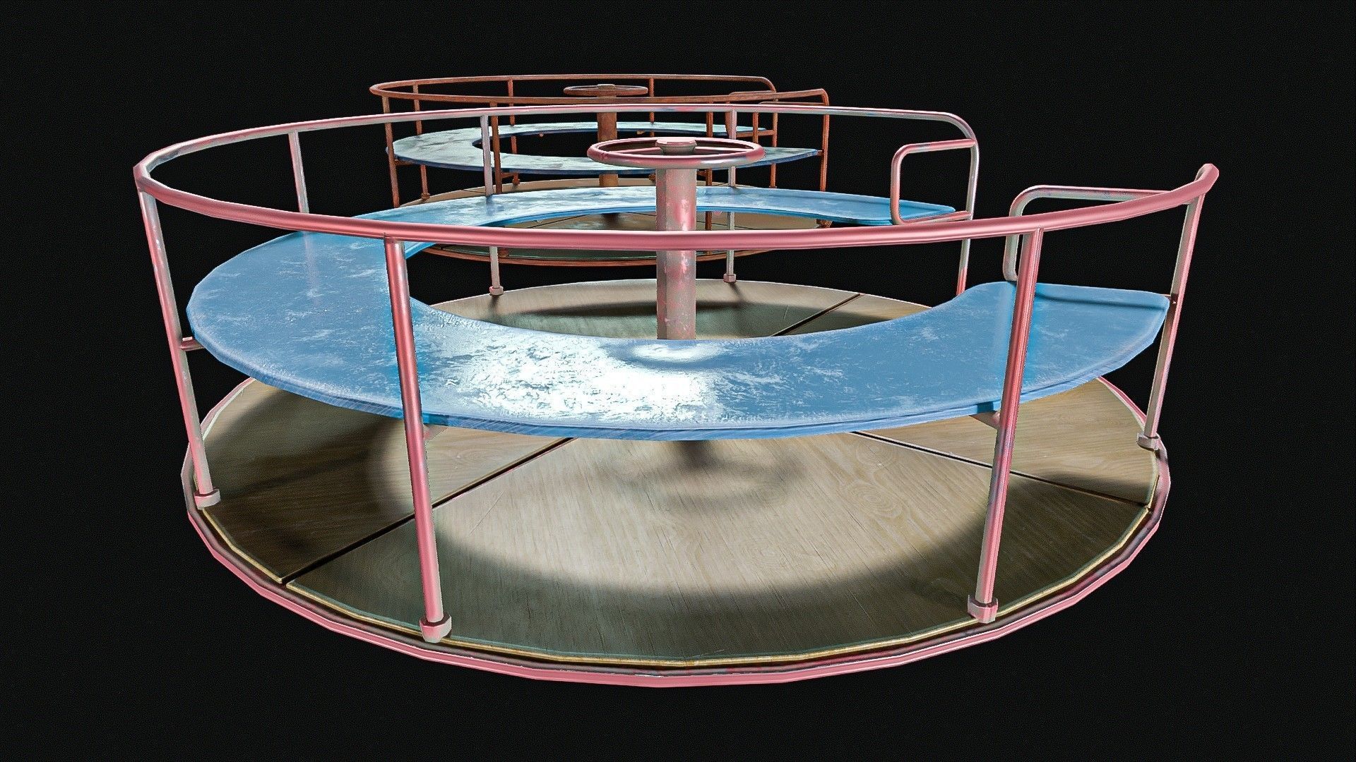  Kids Merry Go Round Low-poly 3D model_6