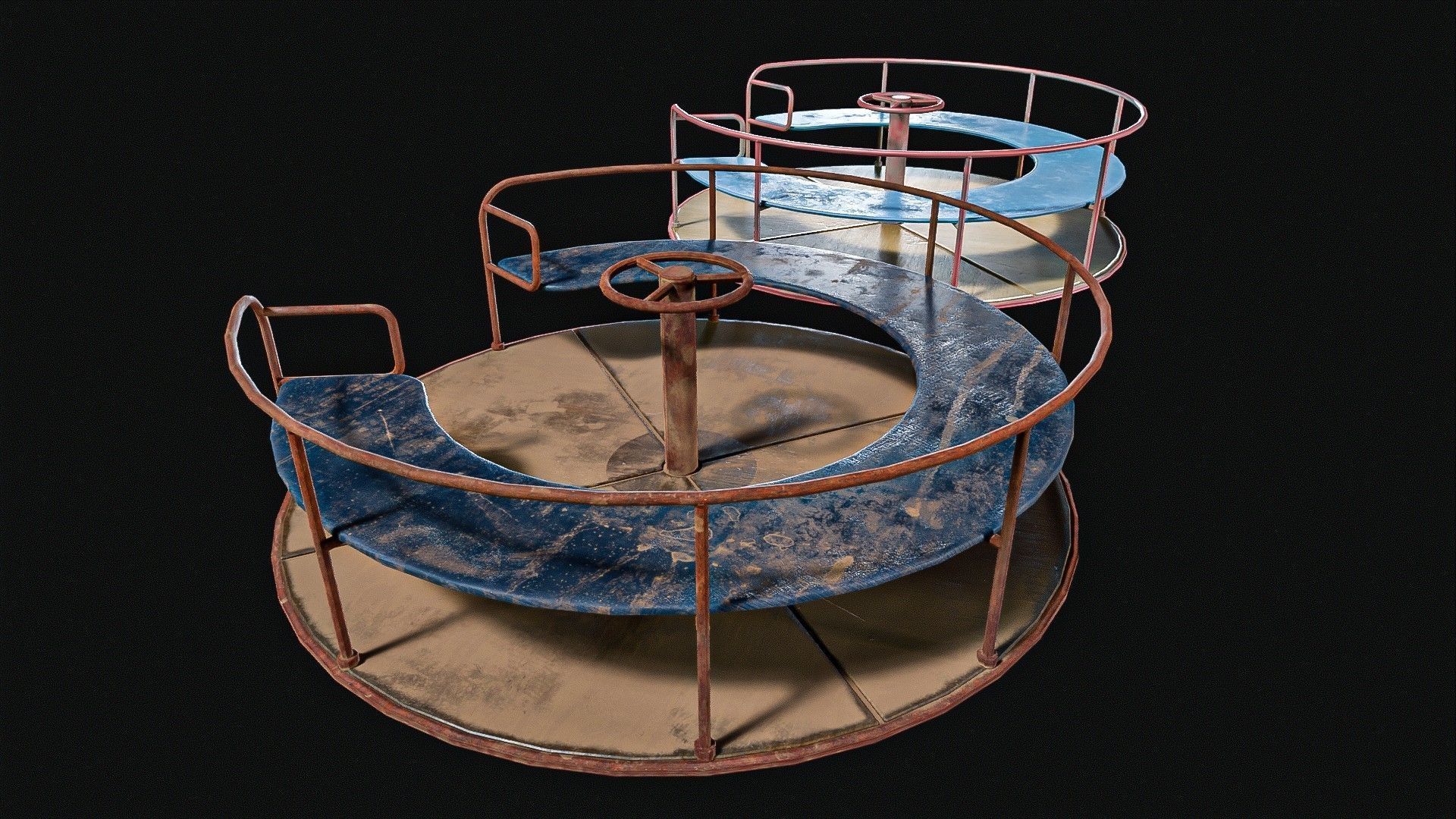  Kids Merry Go Round Low-poly 3D model_4