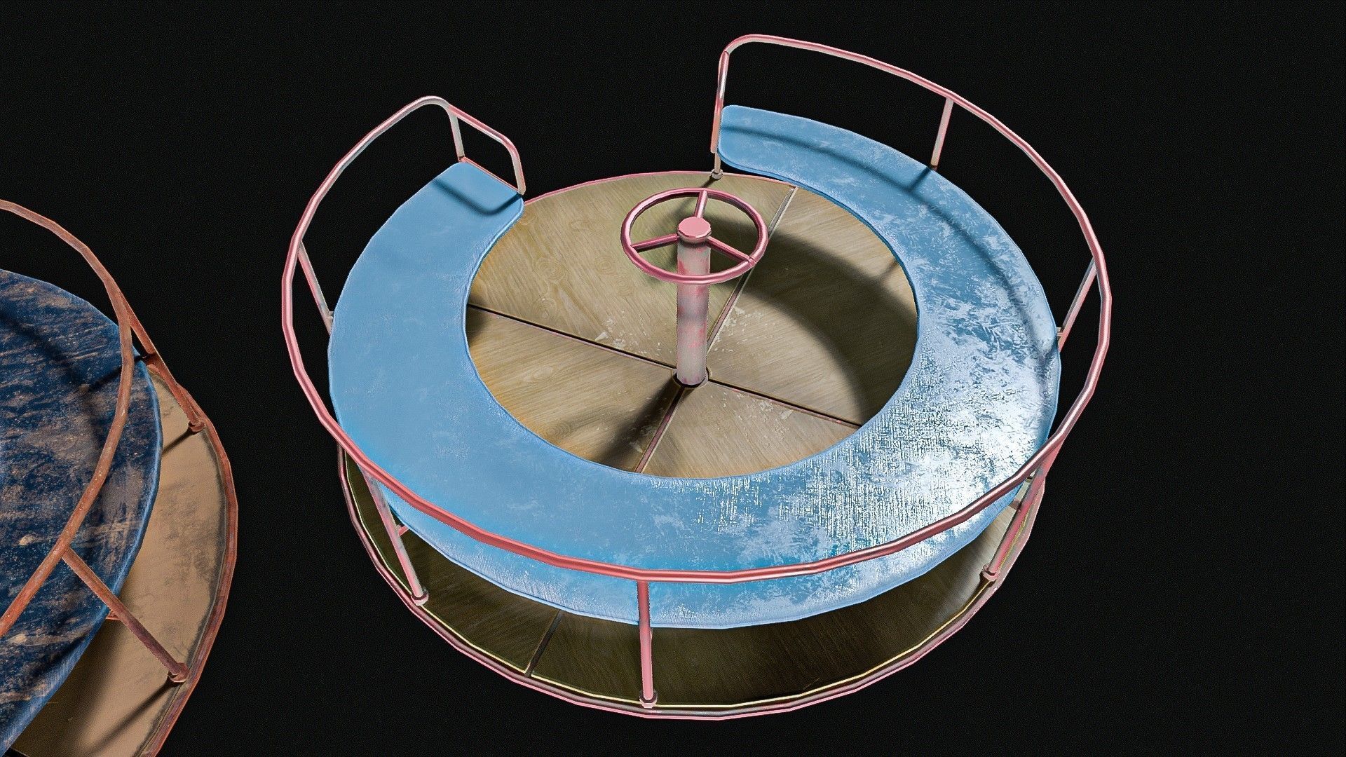  Kids Merry Go Round Low-poly 3D model_8