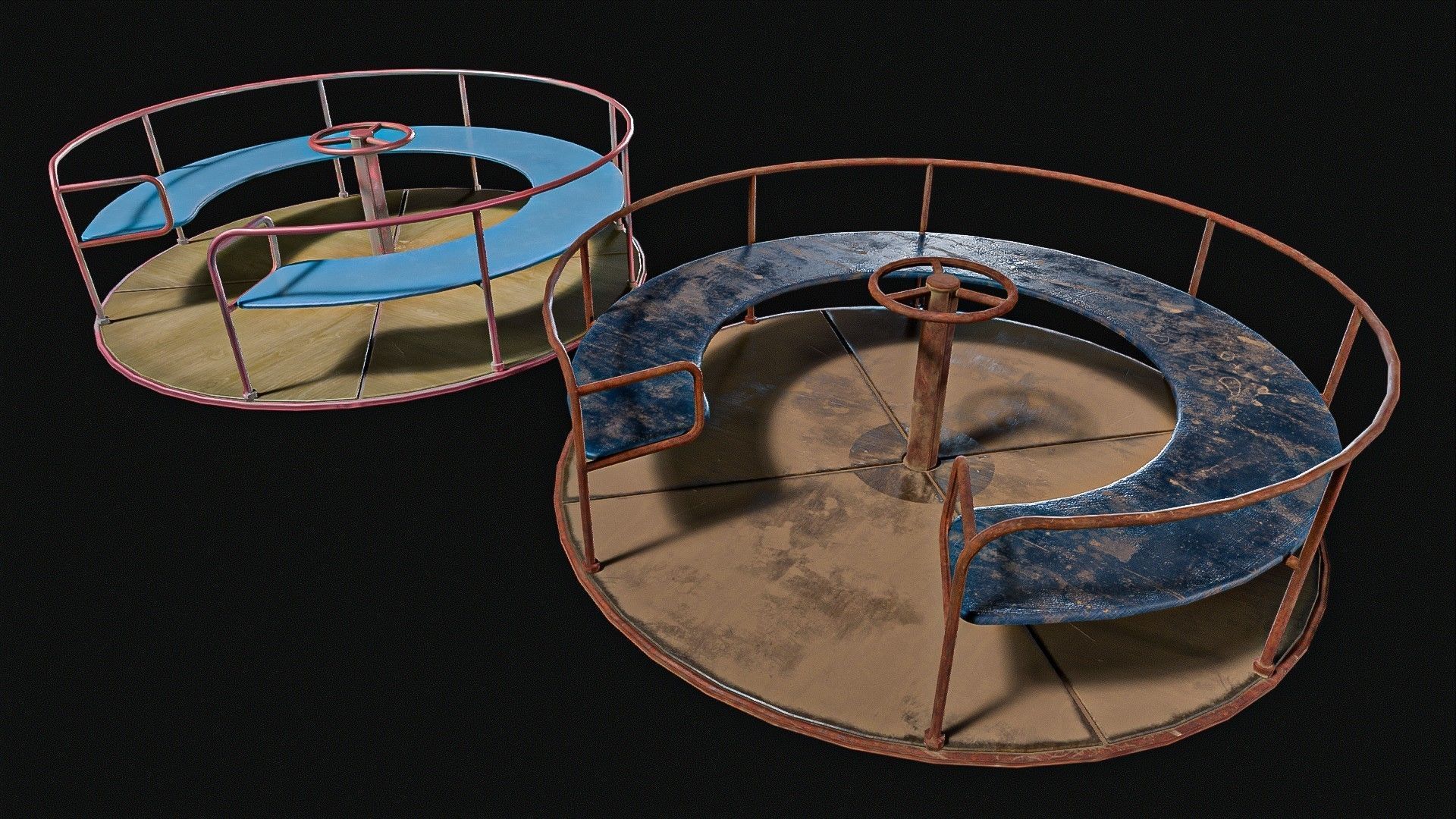  Kids Merry Go Round Low-poly 3D model_5