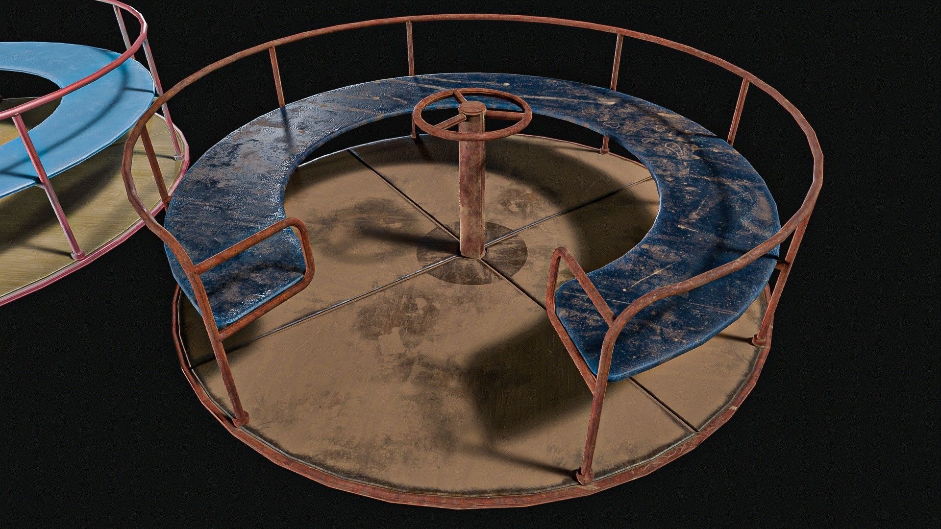  Kids Merry Go Round Low-poly 3D model_2