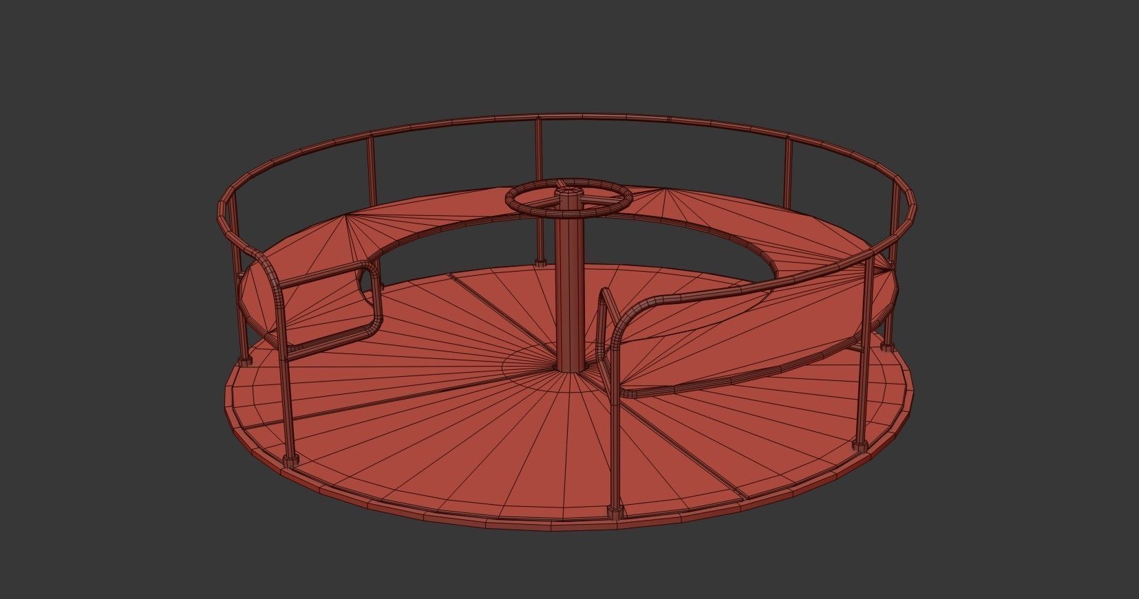  Kids Merry Go Round Low-poly 3D model_14