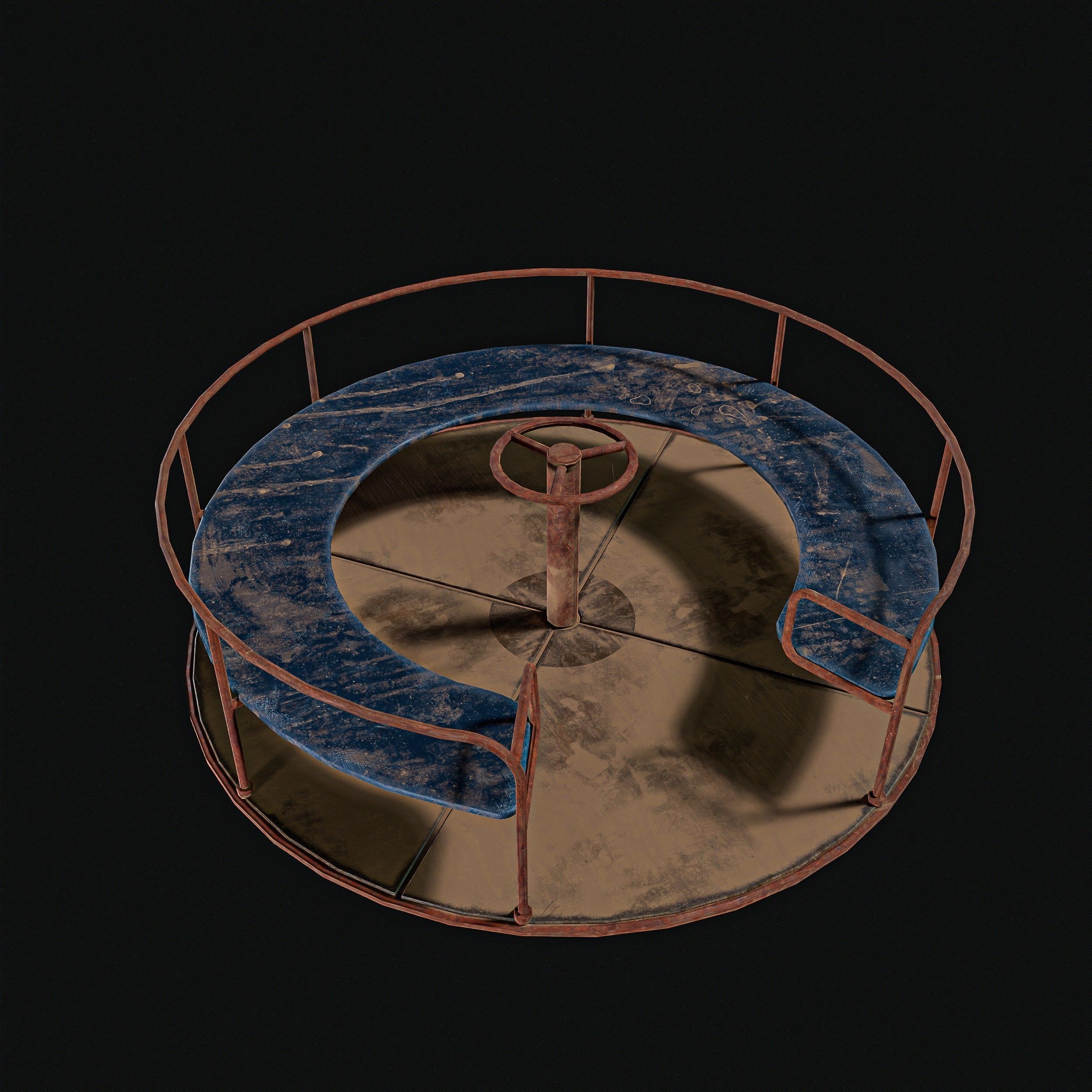  Kids Merry Go Round Low-poly 3D model_3