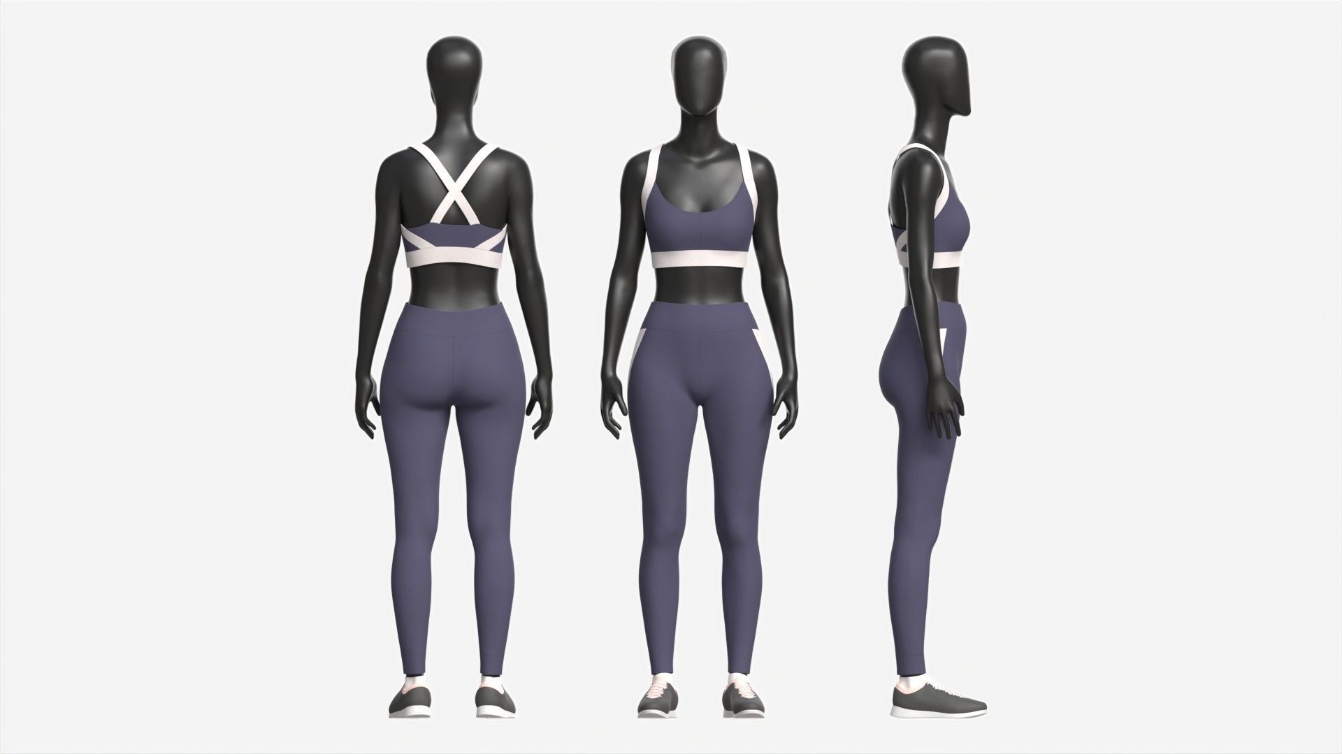 Female Mannequin in Sport Clothes 3D model_5