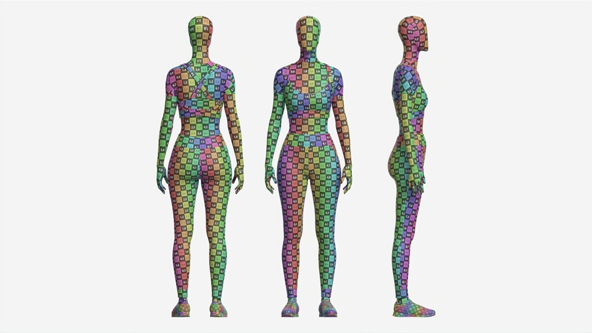 Female Mannequin in Sport Clothes 3D model_7