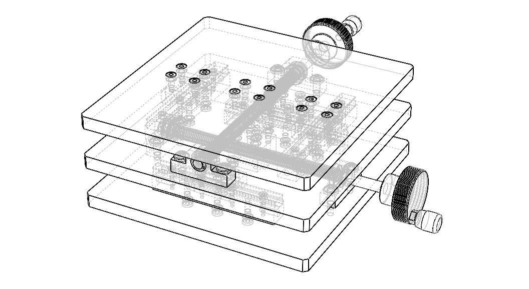 Custom Manual XY Table 3D model rigged CGTrader