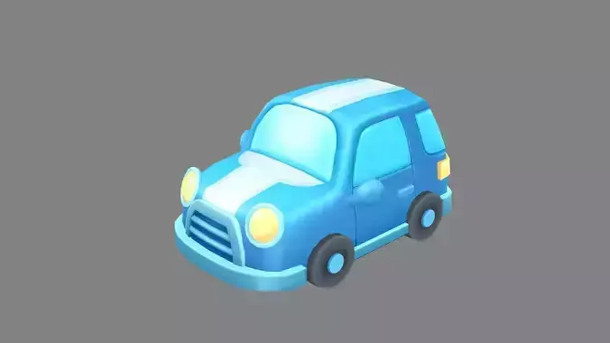 Cartoon car - blue