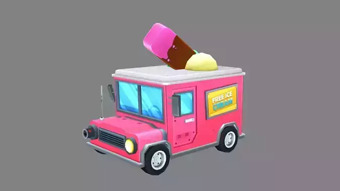 Cartoon ice cream truck - dining car