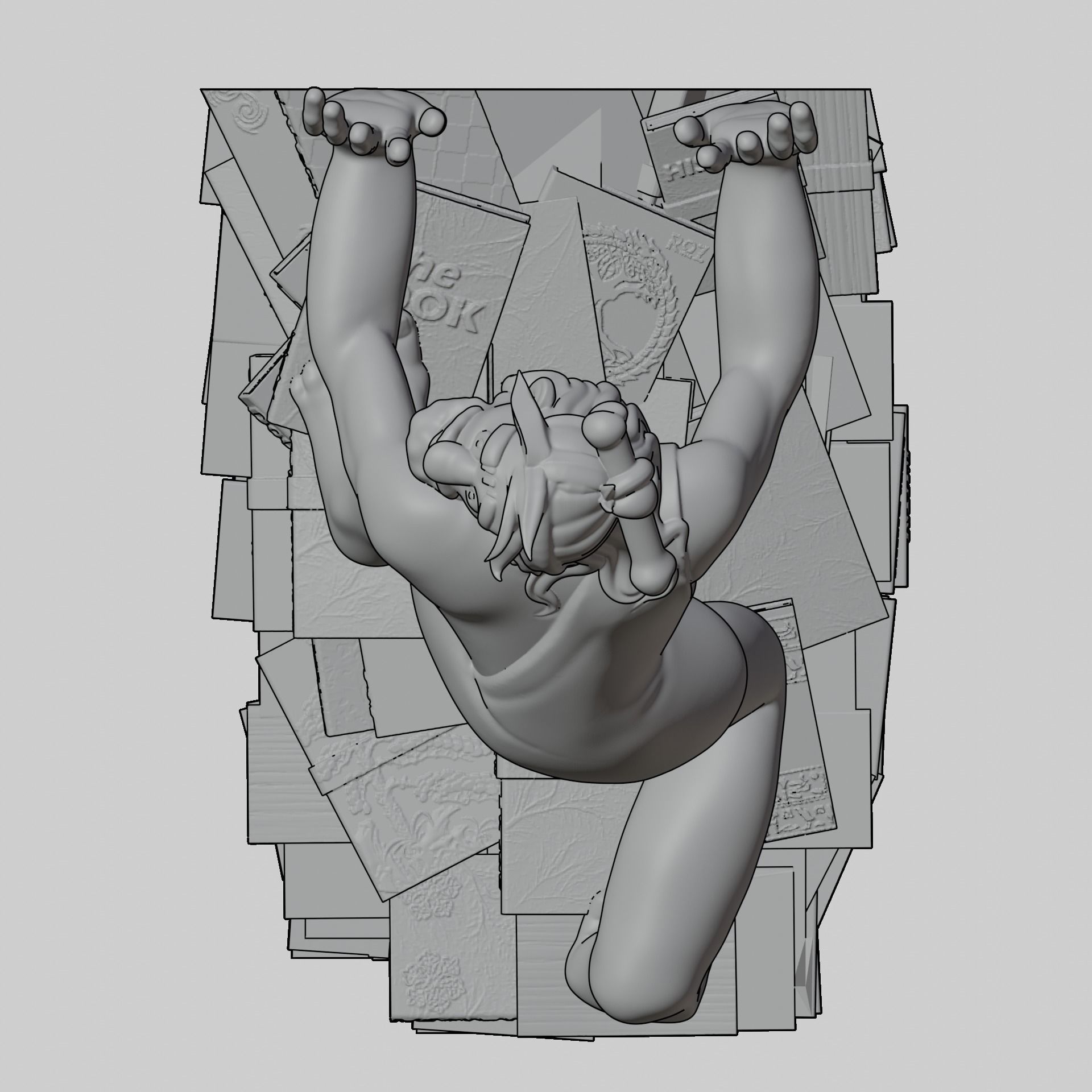Bookish Cave Dweller - The Literary Guardian 3D print model_13