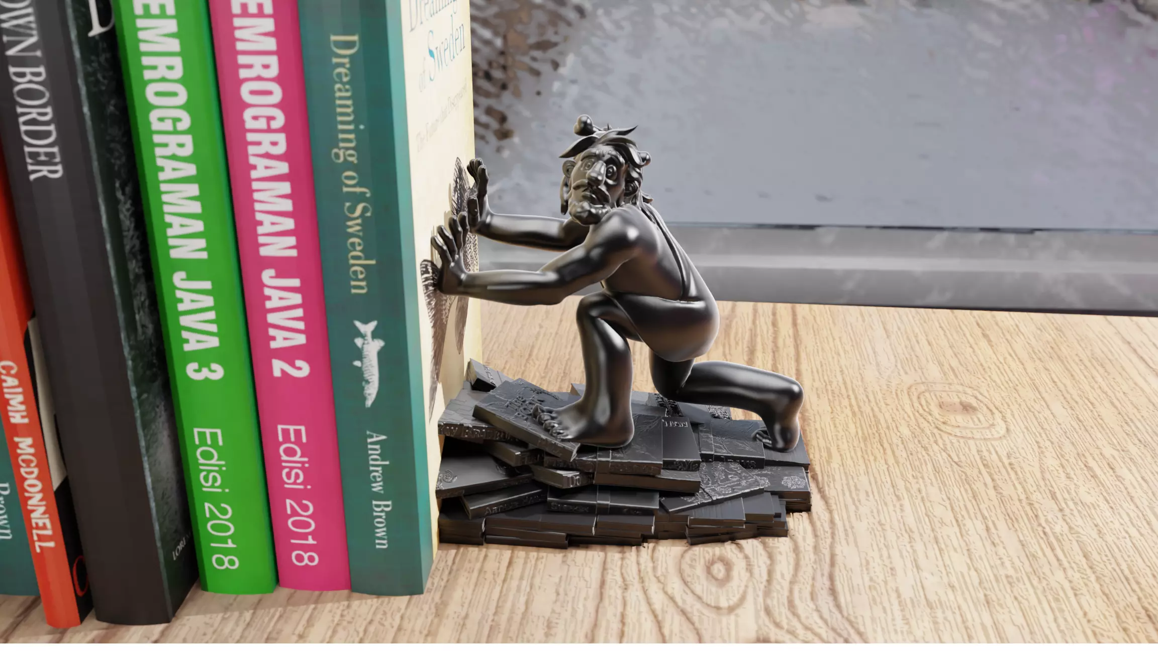 Bookish Cave Dweller - The Literary Guardian 3D print model_0