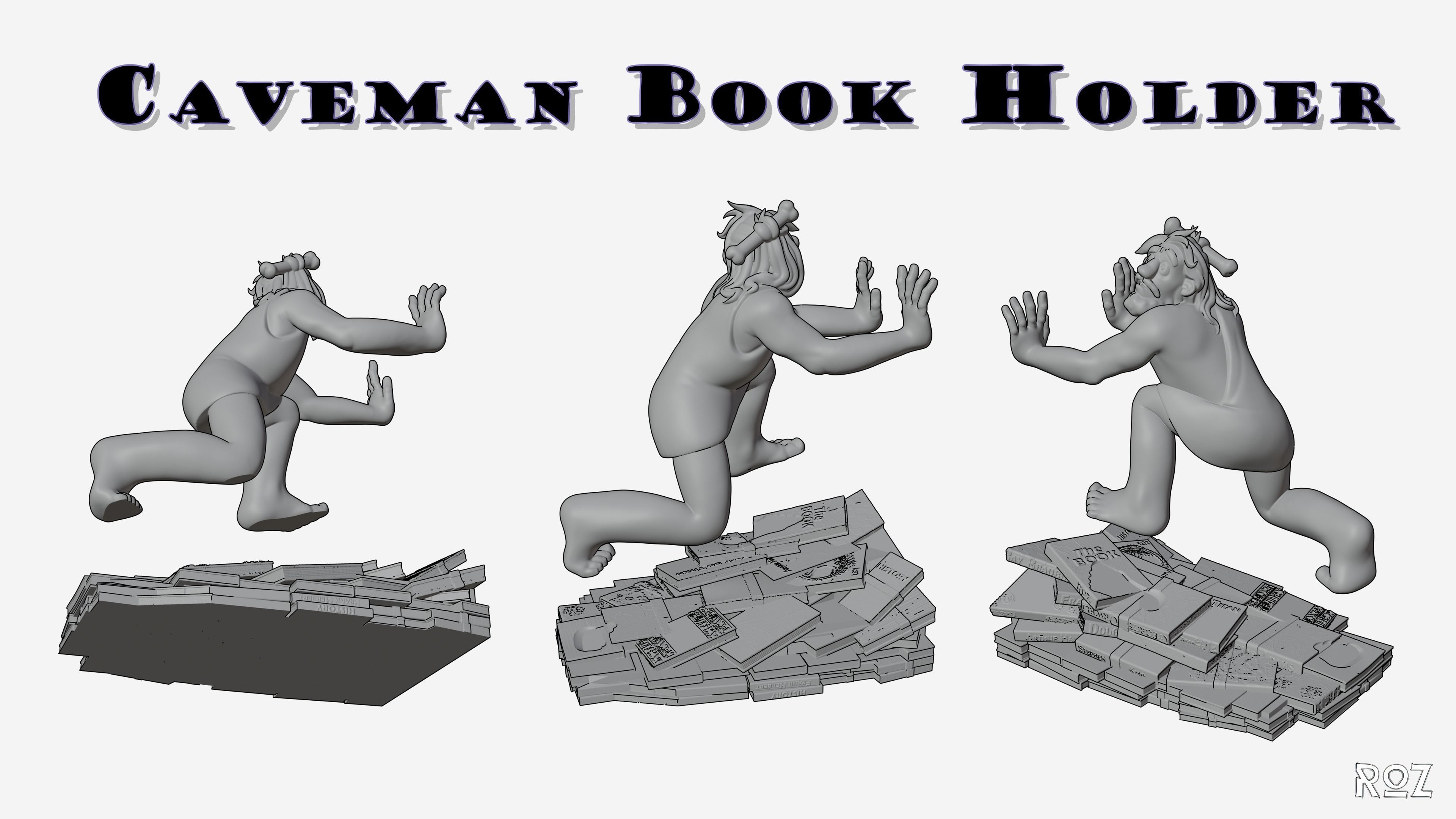 Bookish Cave Dweller - The Literary Guardian 3D print model_8