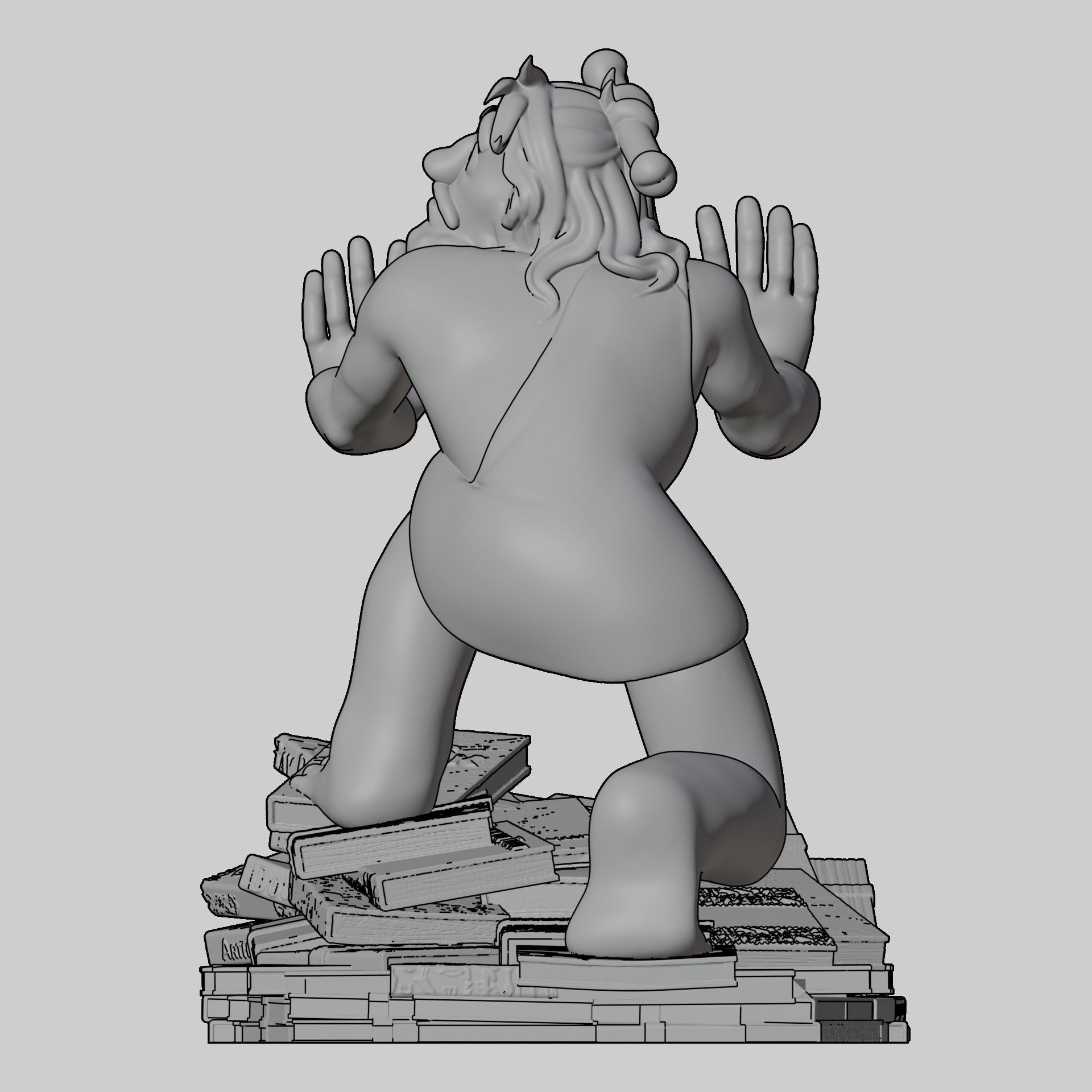 Bookish Cave Dweller - The Literary Guardian 3D print model_12