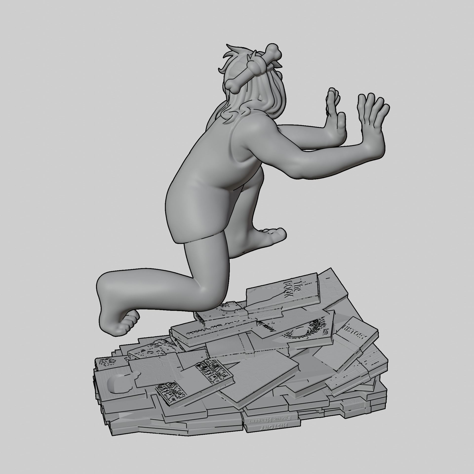 Bookish Cave Dweller - The Literary Guardian 3D print model_16