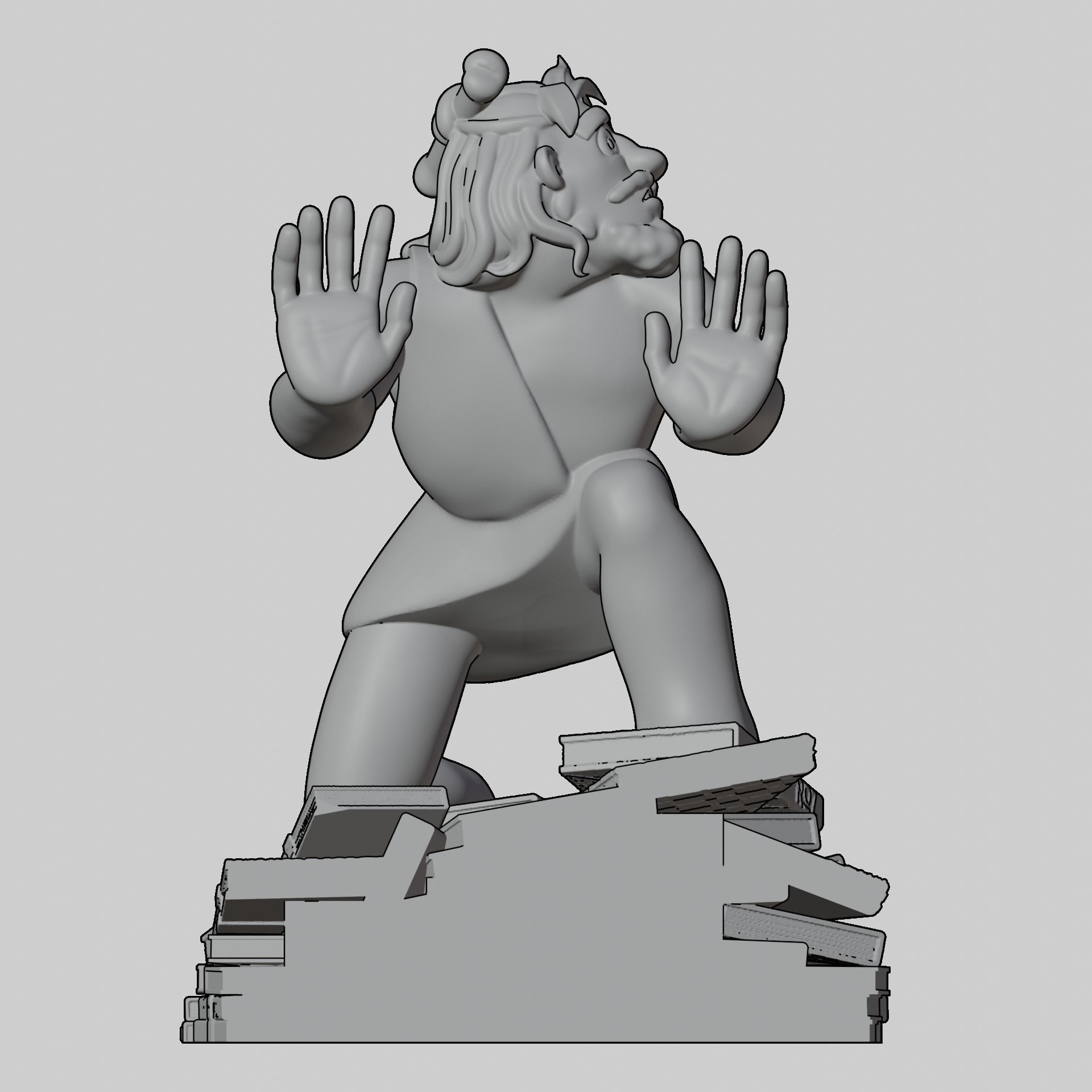 Bookish Cave Dweller - The Literary Guardian 3D print model_10