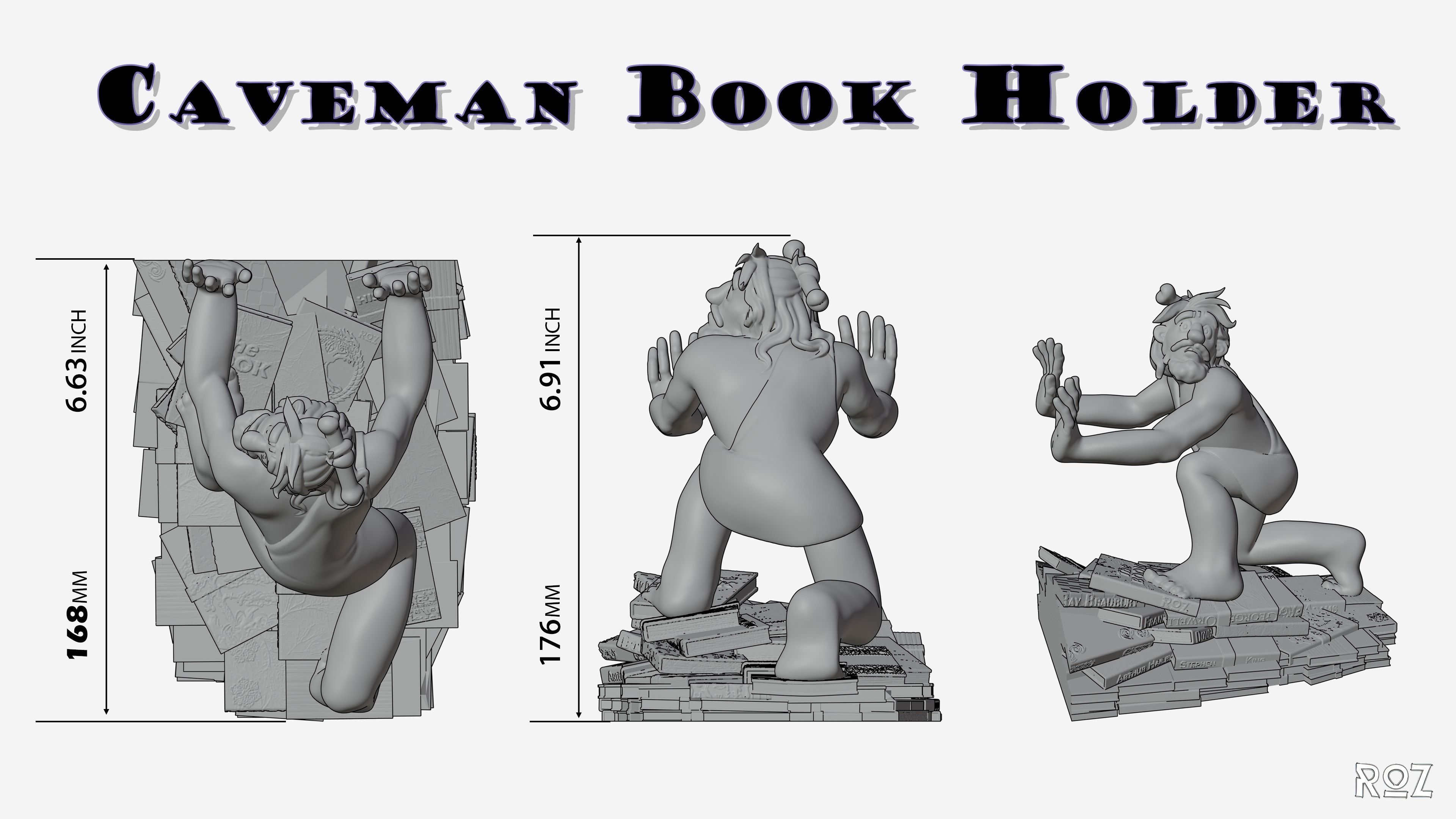 Bookish Cave Dweller - The Literary Guardian 3D print model_7