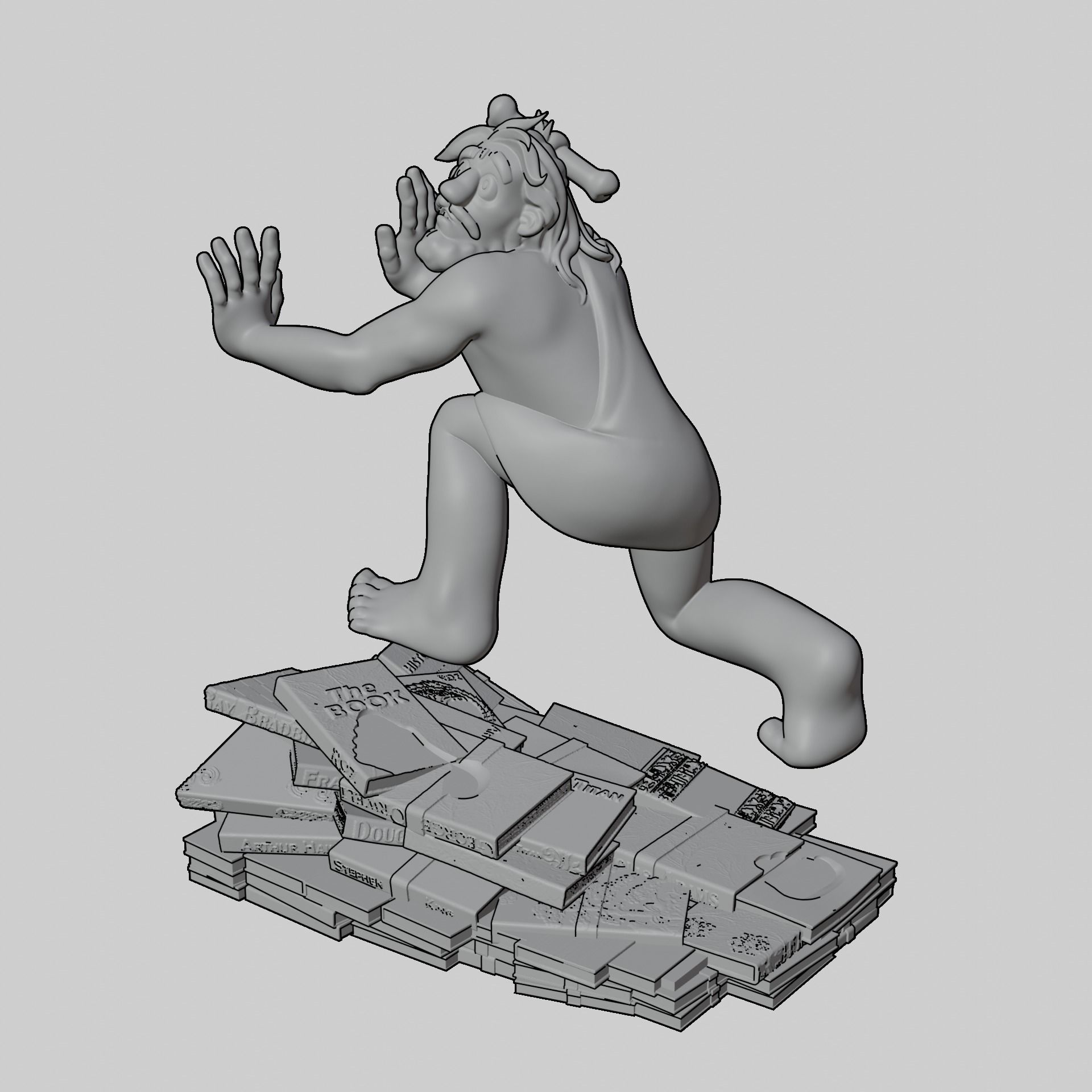 Bookish Cave Dweller - The Literary Guardian 3D print model_15