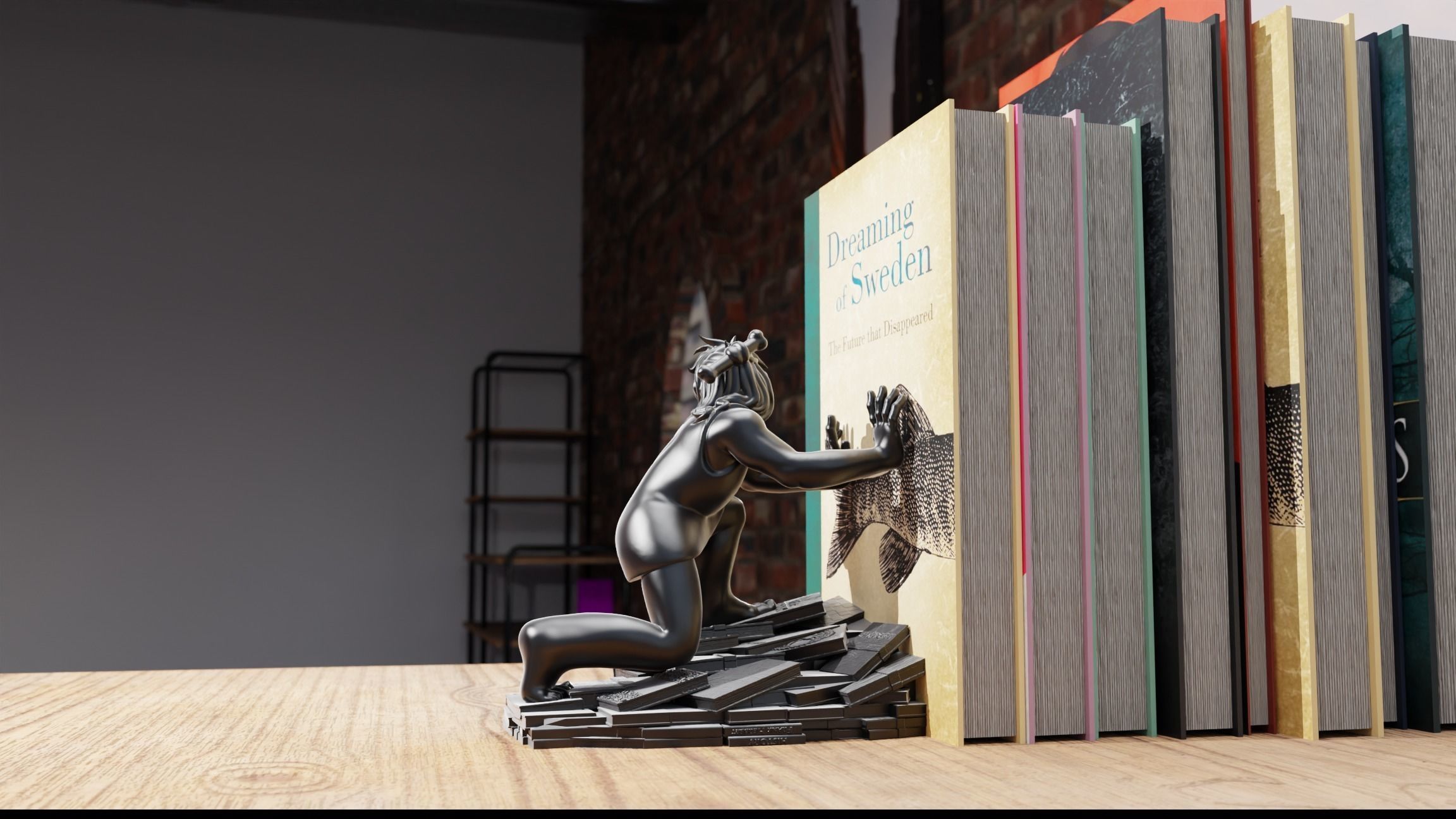Bookish Cave Dweller - The Literary Guardian 3D print model_4
