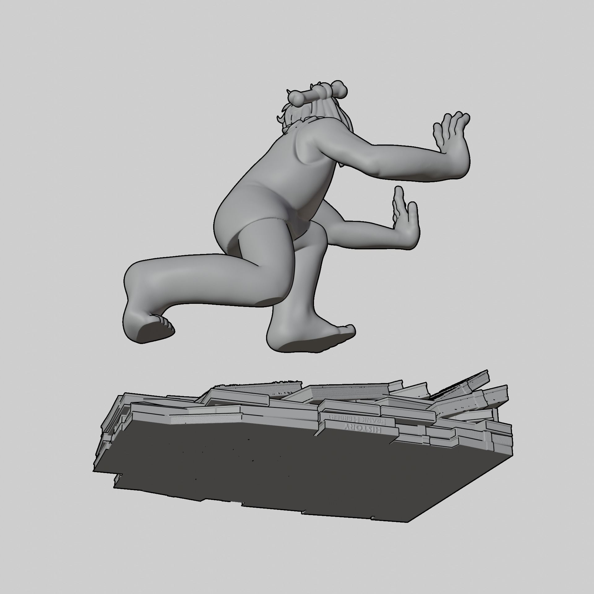 Bookish Cave Dweller - The Literary Guardian 3D print model_17