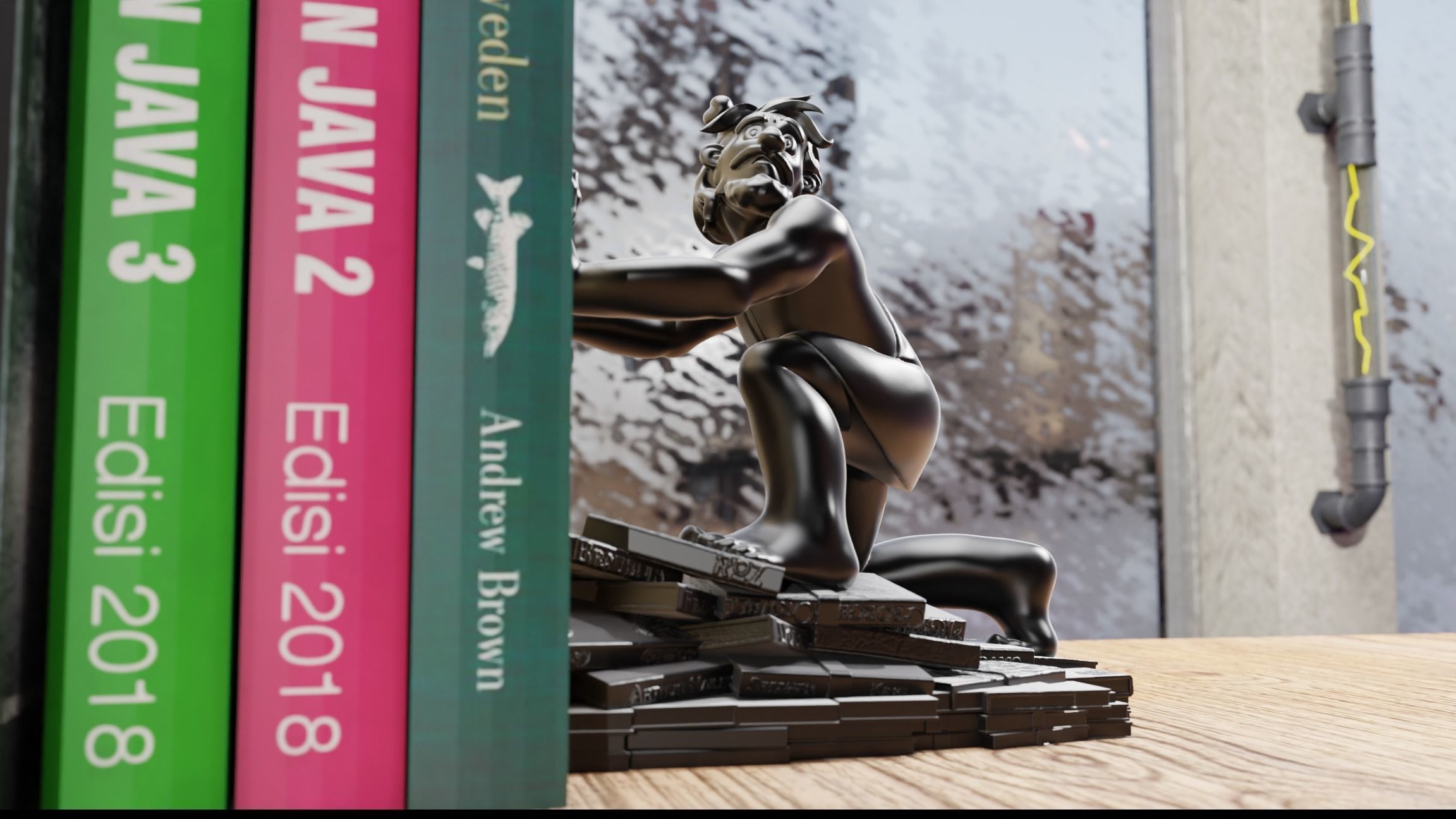 Bookish Cave Dweller - The Literary Guardian 3D print model_3