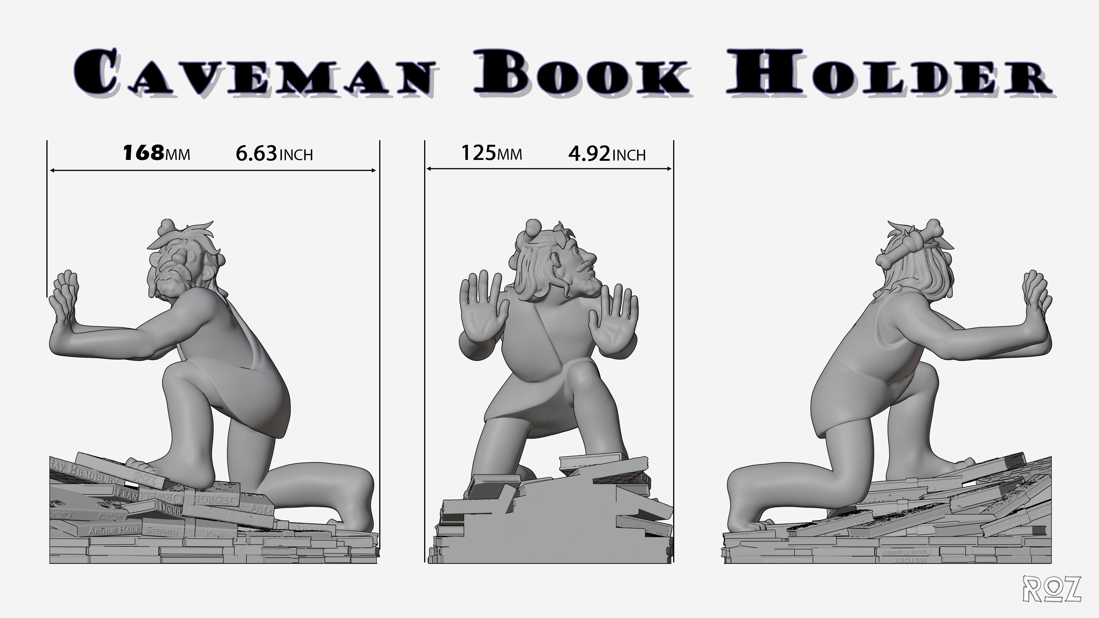 Bookish Cave Dweller - The Literary Guardian 3D print model_6