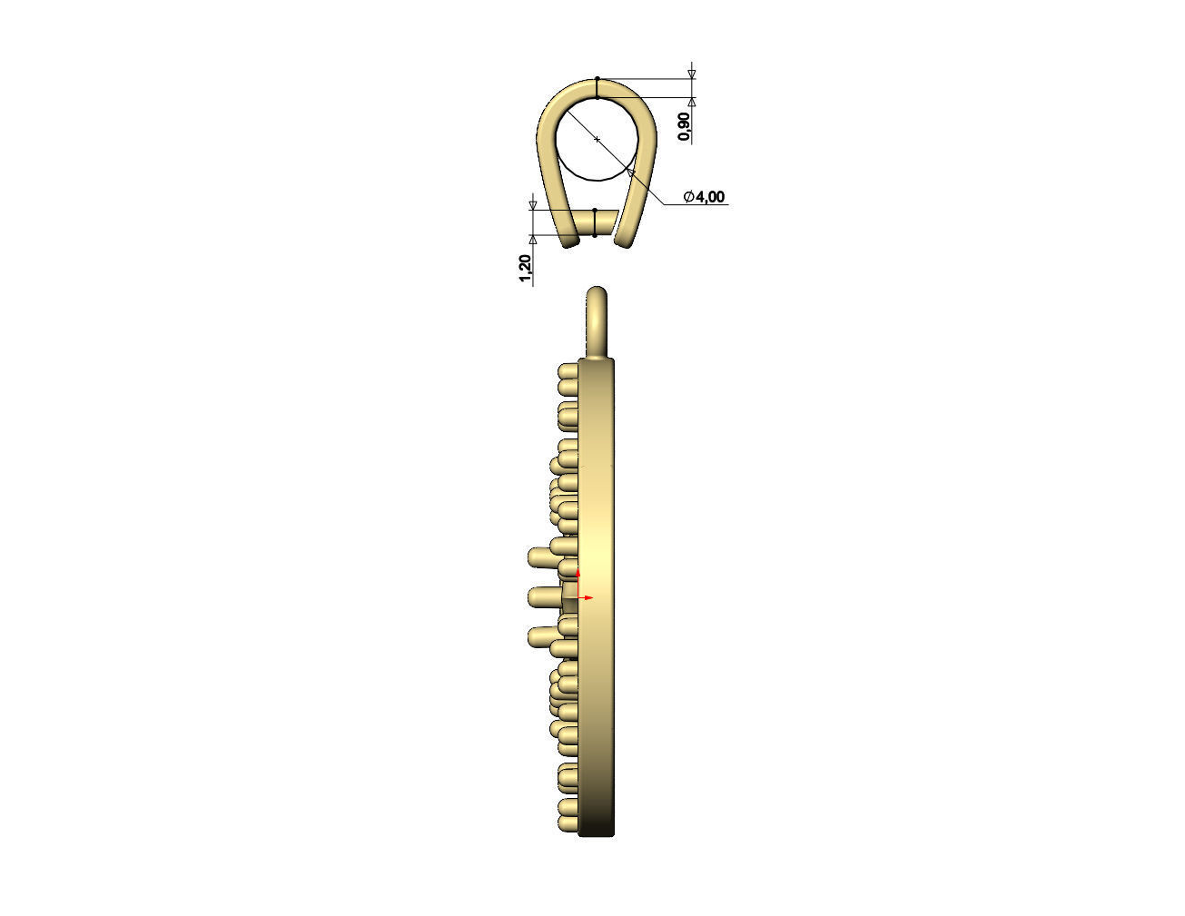 Diamond star cluster and halo round pendant with bail 3D print model_9