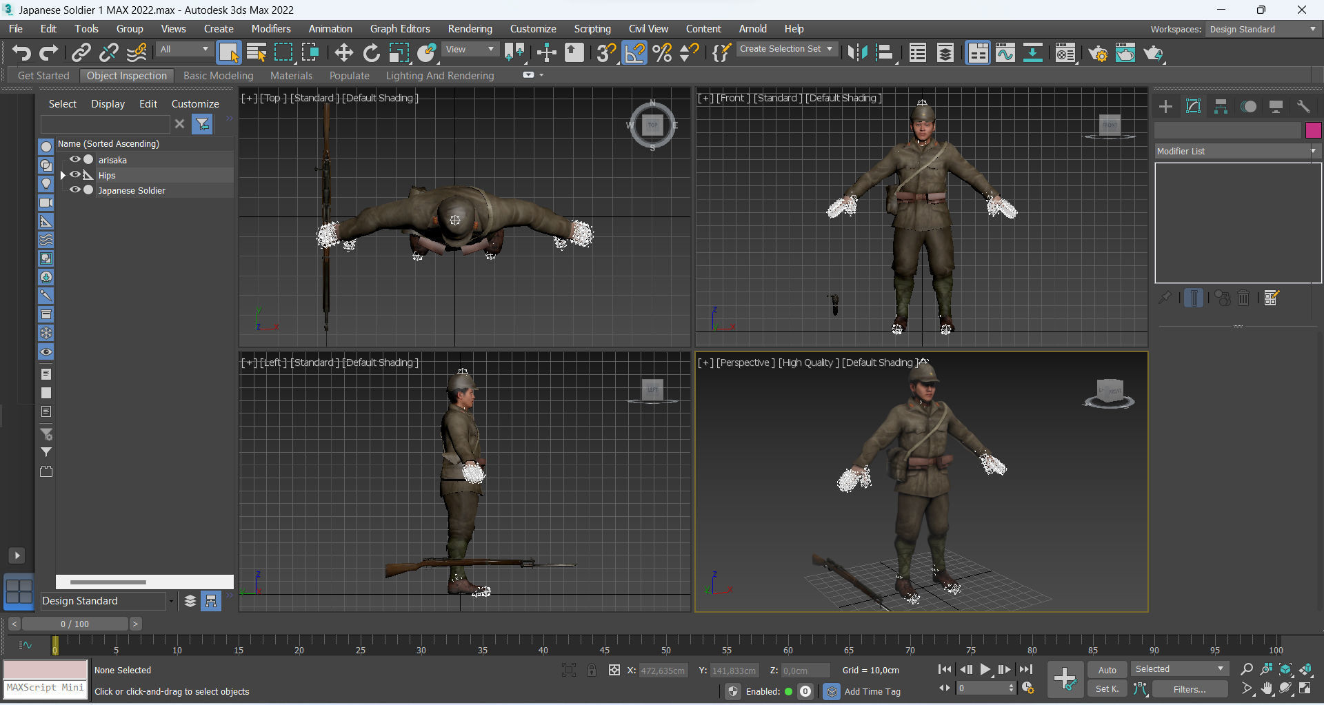 Japanese Soldier Low-poly 3D model_12