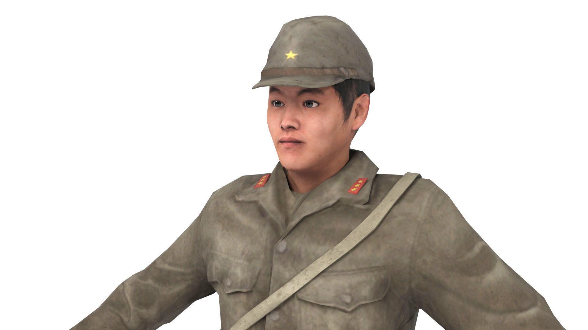 Japanese Soldier Low-poly 3D model_5