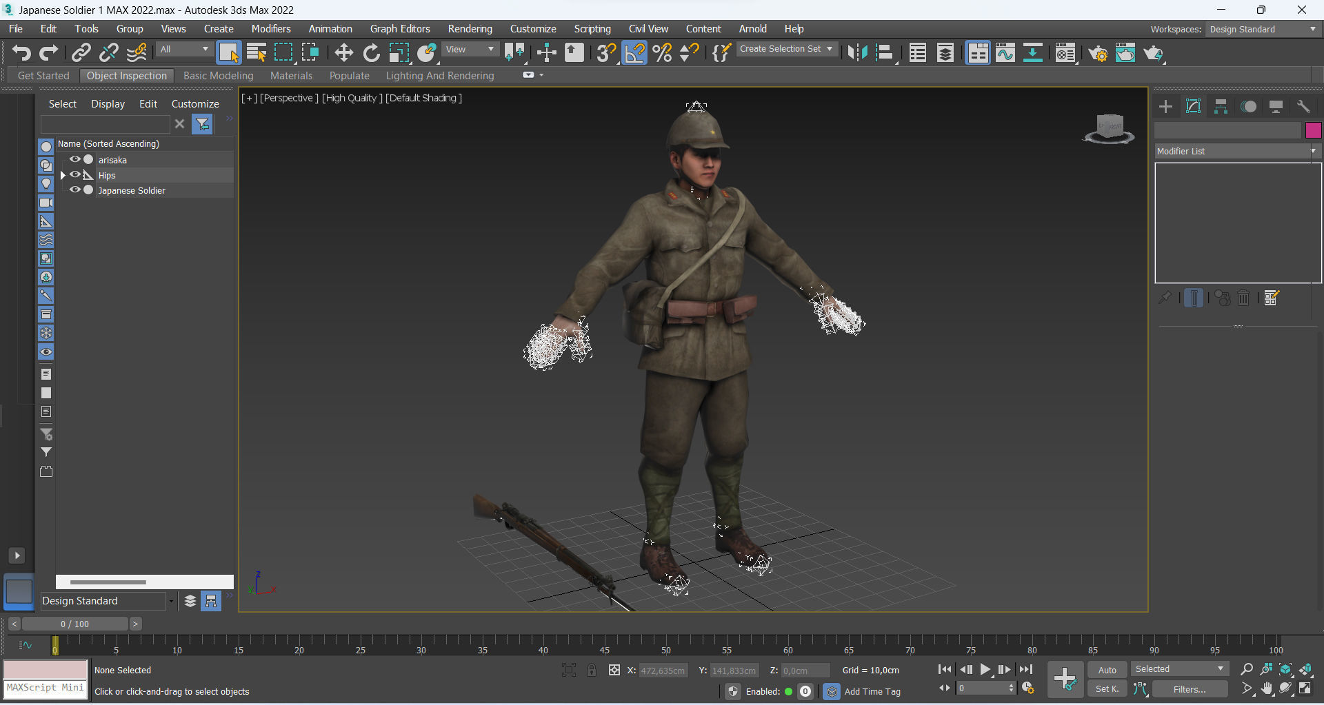 Japanese Soldier Low-poly 3D model_13