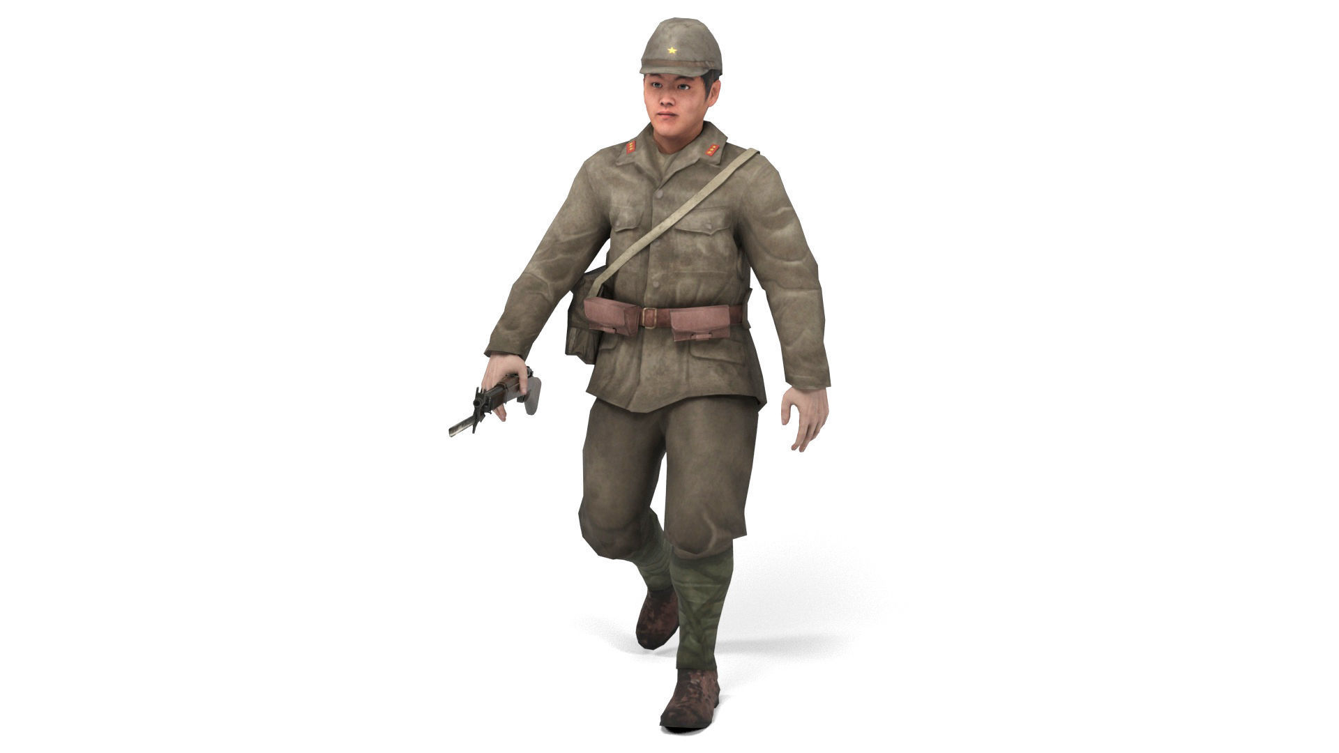 Japanese Soldier Low-poly 3D model_10
