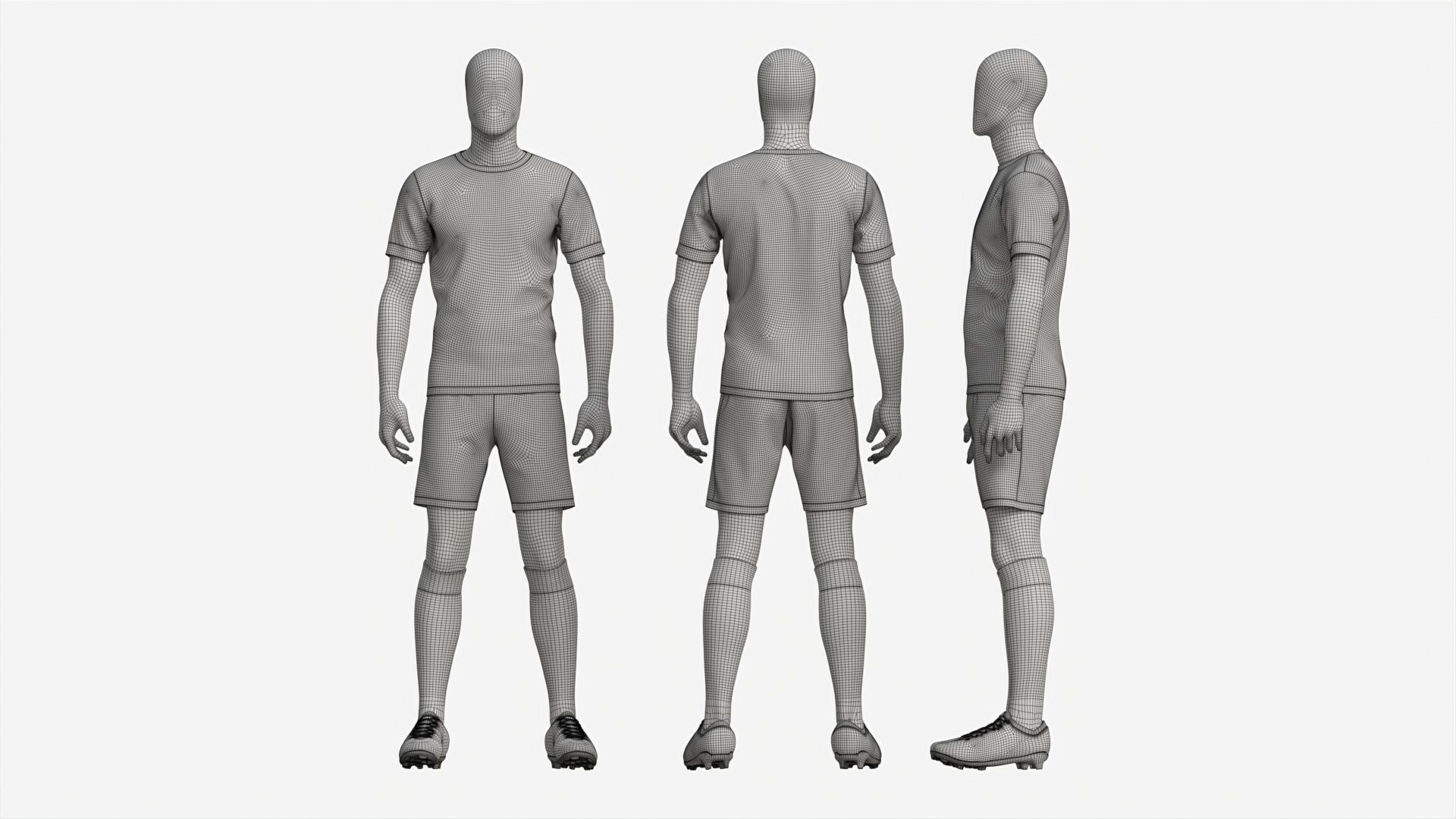 Male Mannequin in Soccer Uniform 3D model_7