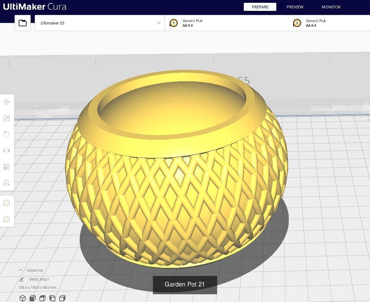Garden Pots for 3D Printing - 50 Models 3D Model Collection_33