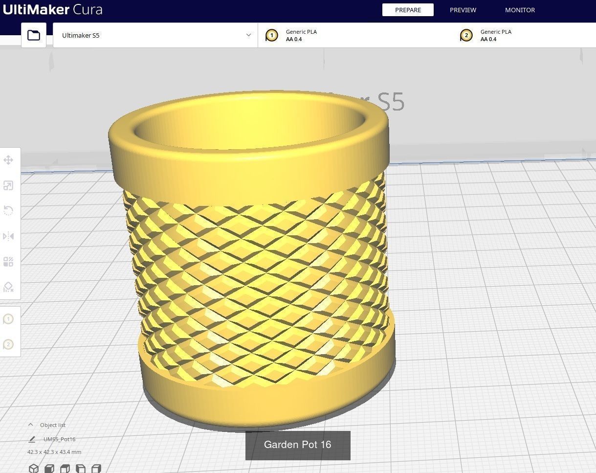 Garden Pots for 3D Printing - 50 Models 3D Model Collection_23