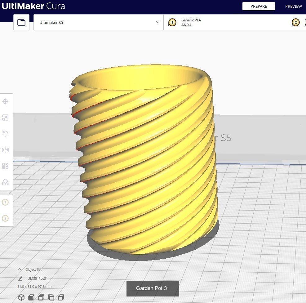 Garden Pots for 3D Printing - 50 Models 3D Model Collection_41