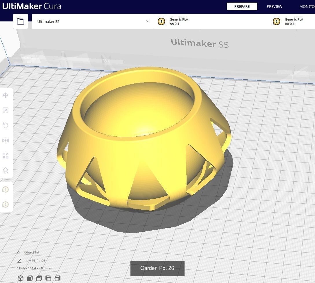 Garden Pots for 3D Printing - 50 Models 3D Model Collection_36