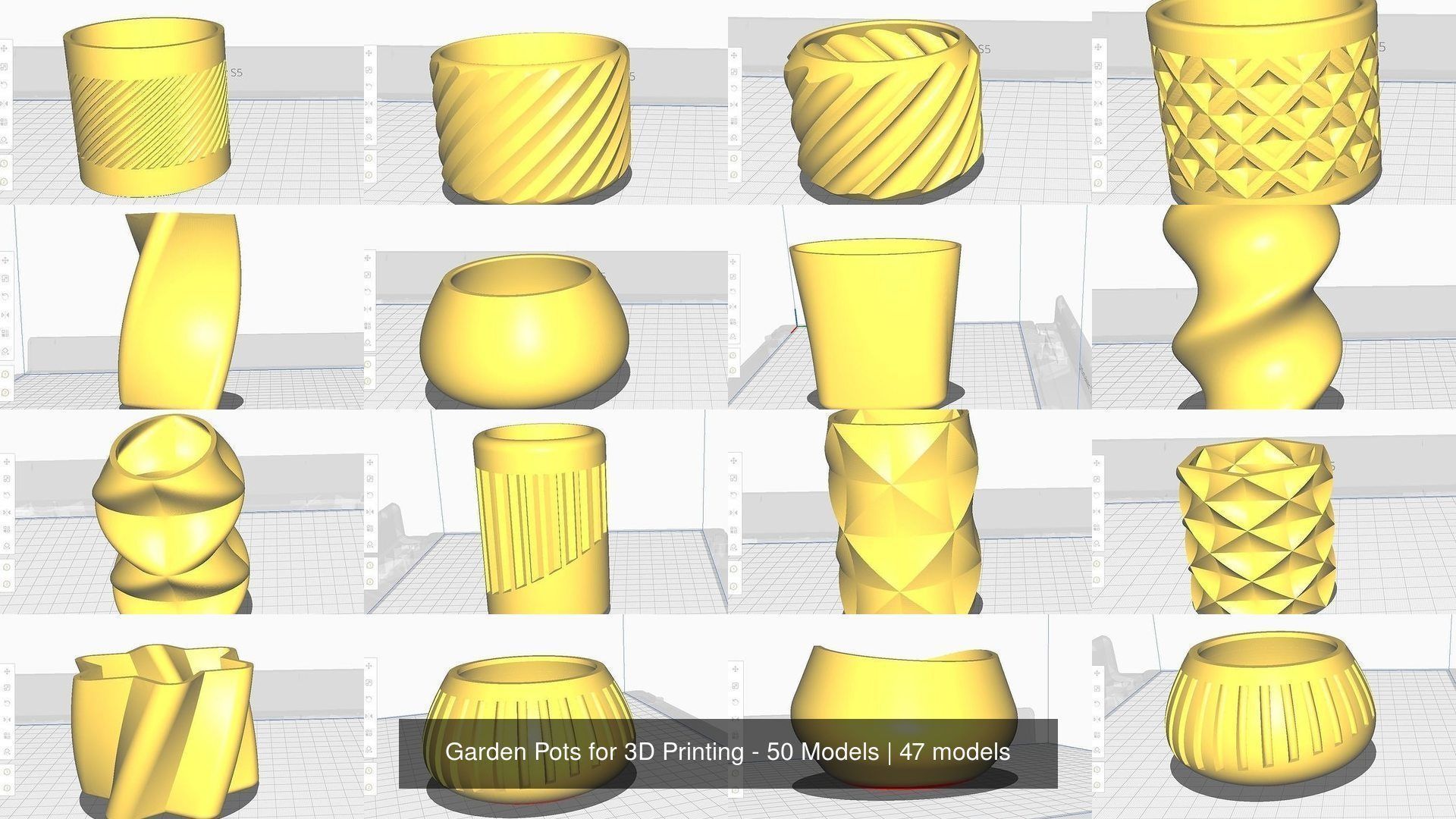 Garden Pots for 3D Printing - 50 Models 3D Model Collection_10