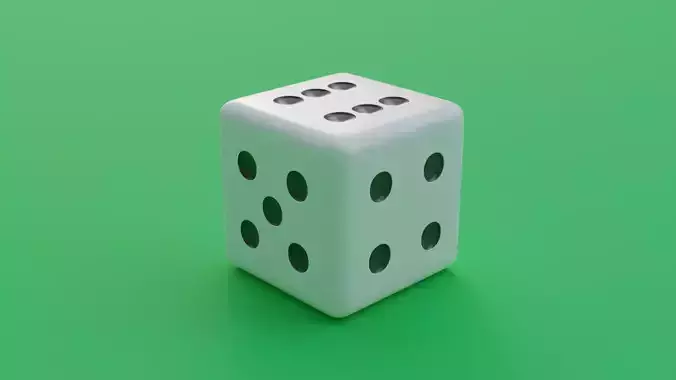 Six Sided Dice Low Poly PBR Game Ready Model 3D model
