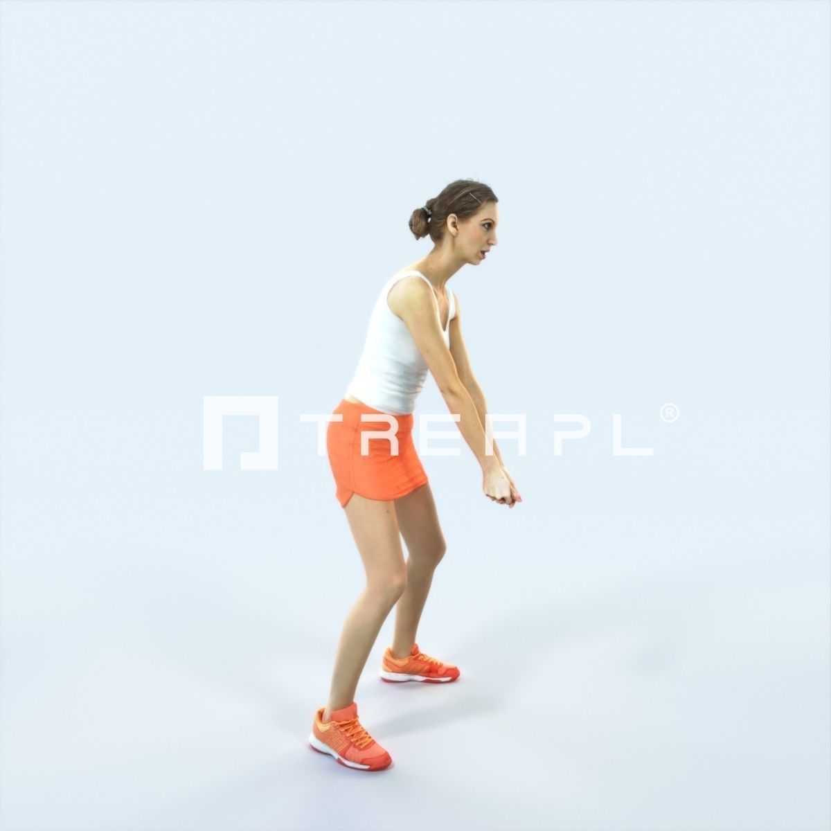 Aspiration 15A Digging Volleyball Sports Woman Low-poly 3D model_4