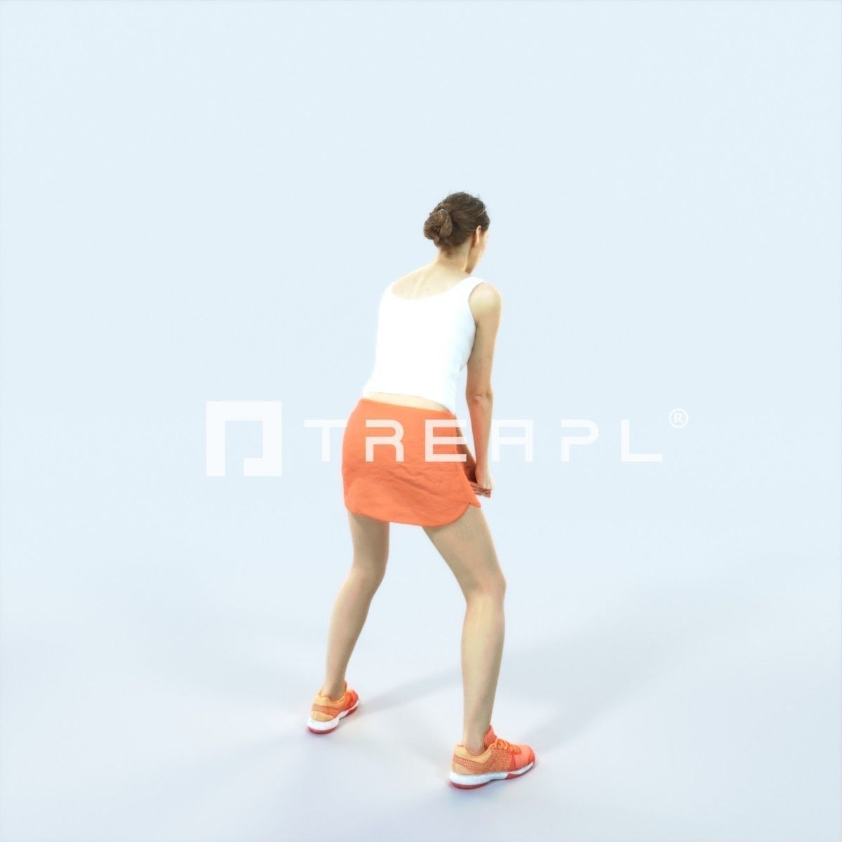 Aspiration 15A Digging Volleyball Sports Woman Low-poly 3D model_5