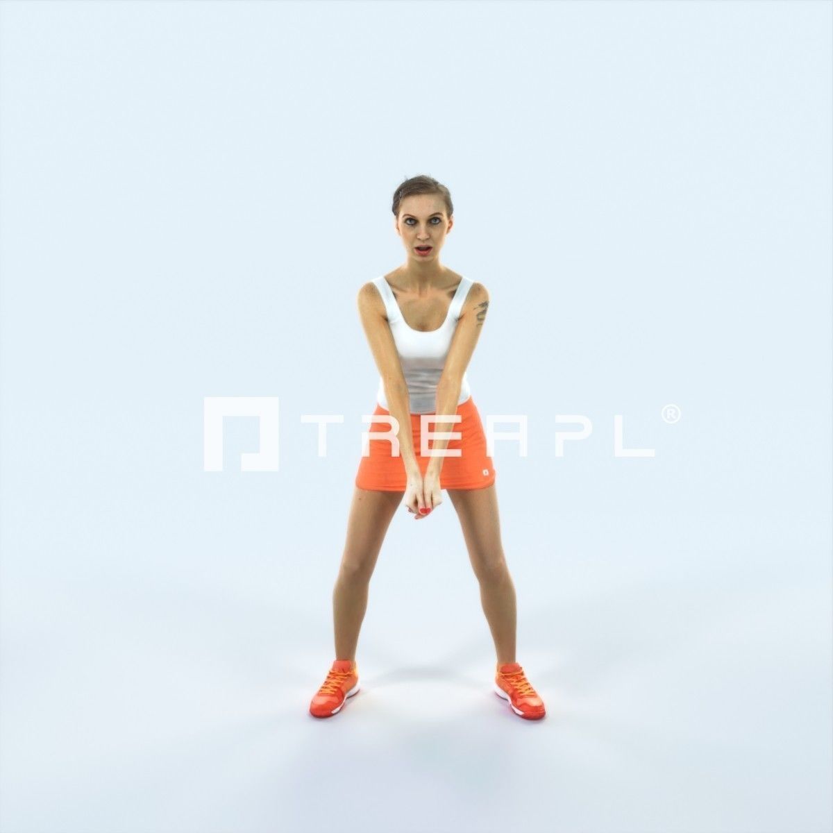 Aspiration 15A Digging Volleyball Sports Woman Low-poly 3D model_2