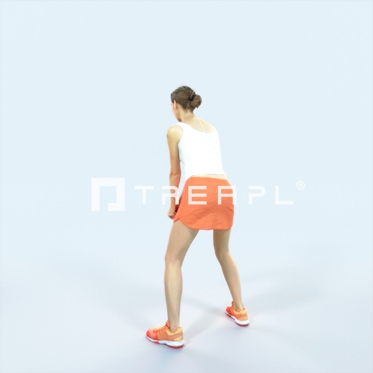 Aspiration 15A Digging Volleyball Sports Woman Low-poly 3D model_7