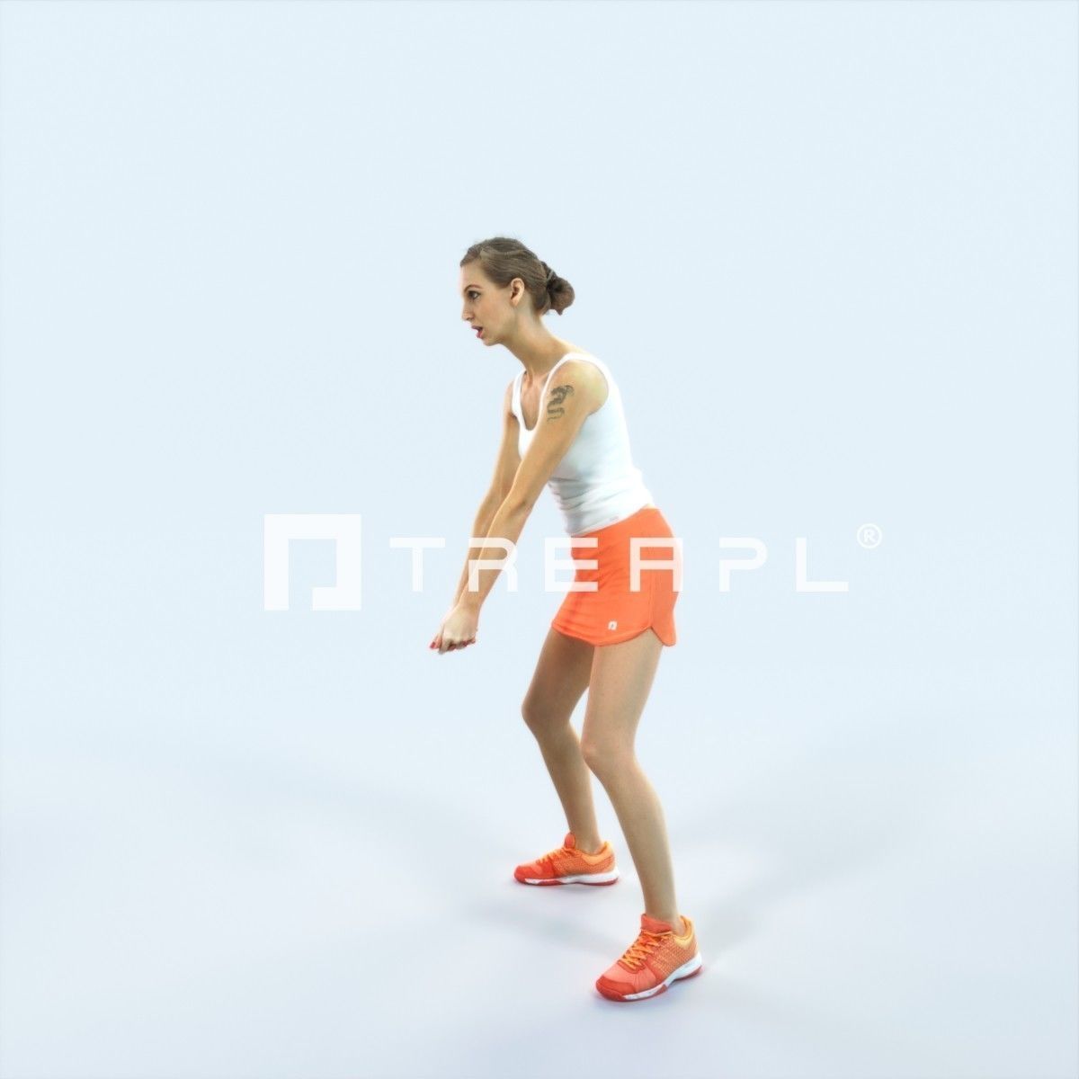 Aspiration 15A Digging Volleyball Sports Woman Low-poly 3D model_10