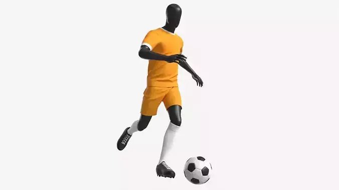 Male Mannequin in Soccer Uniform in Action 01