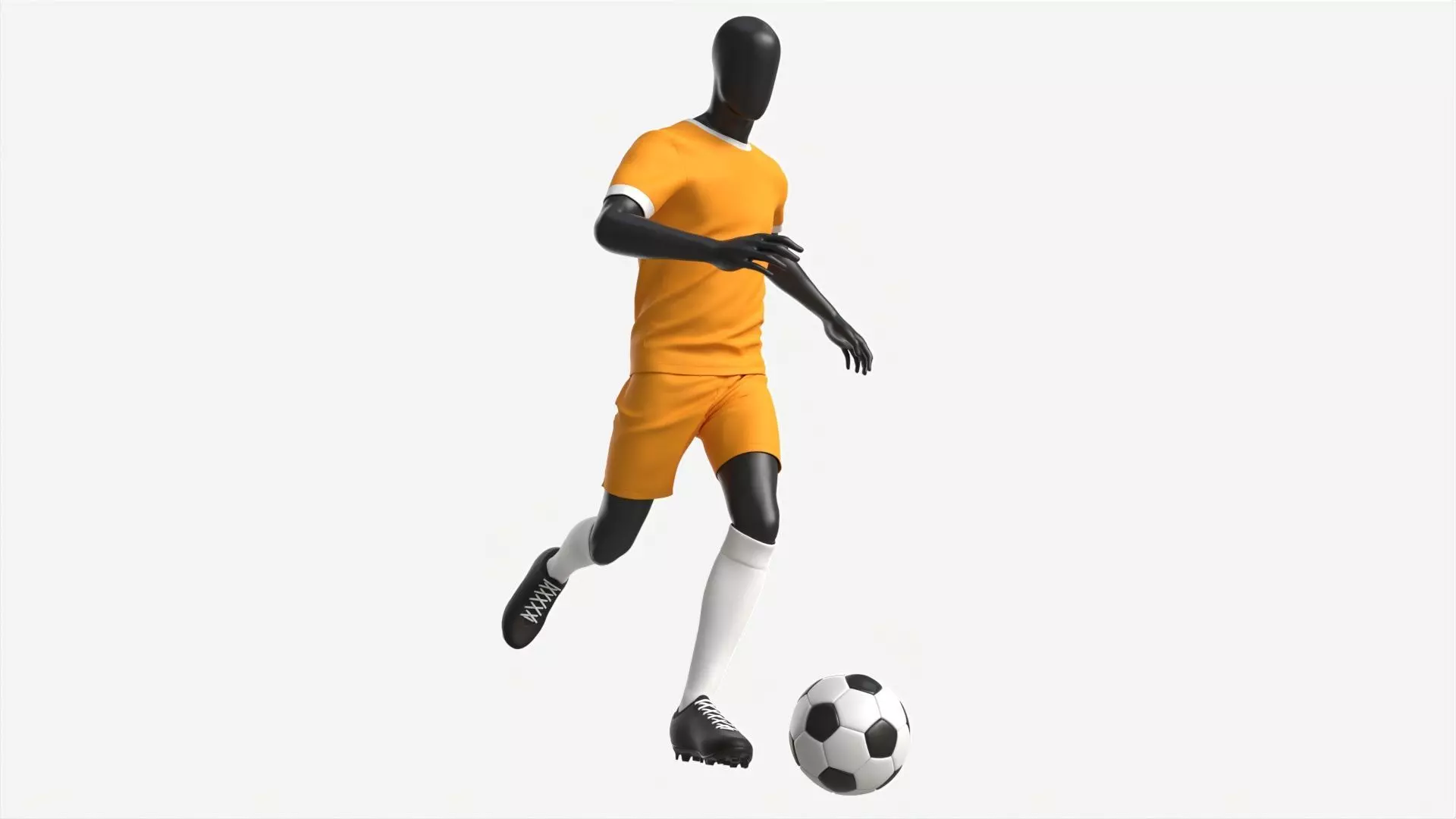 Male Mannequin in Soccer Uniform in Action 01 3D model_0