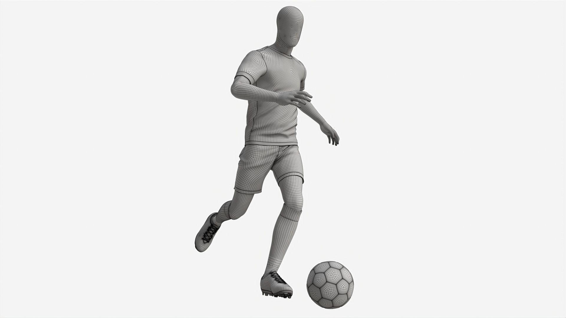 Male Mannequin in Soccer Uniform in Action 01 3D model_6